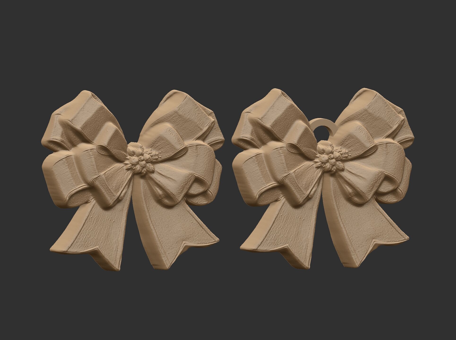 christmas ribbon bow decor 10 3D print model_3