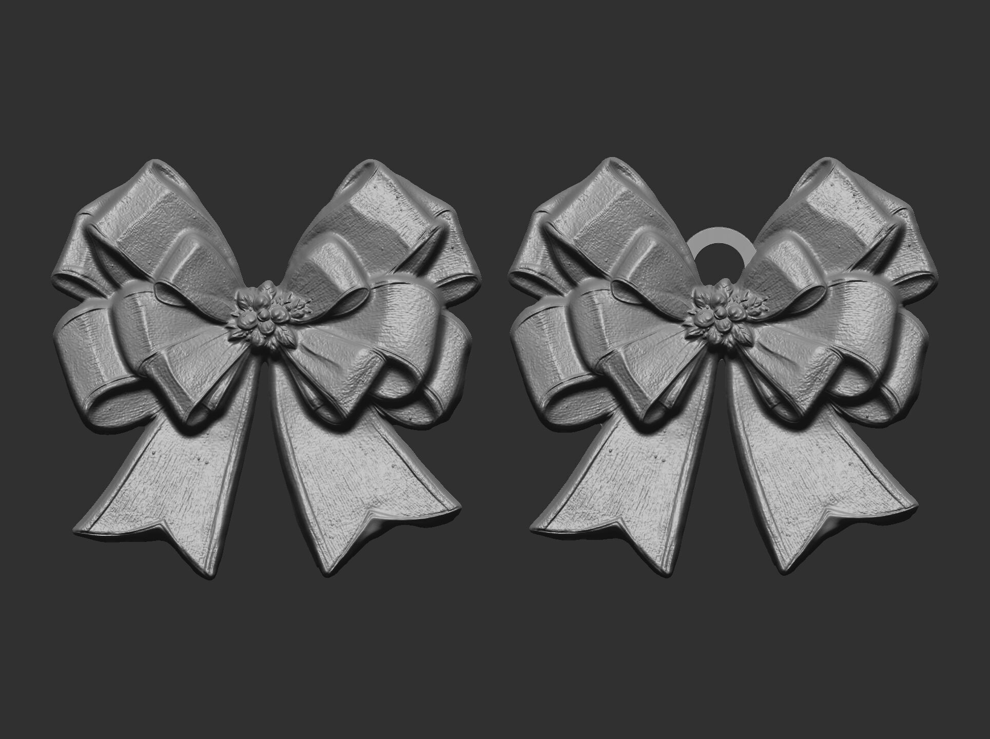 christmas ribbon bow decor 10 3D print model_1