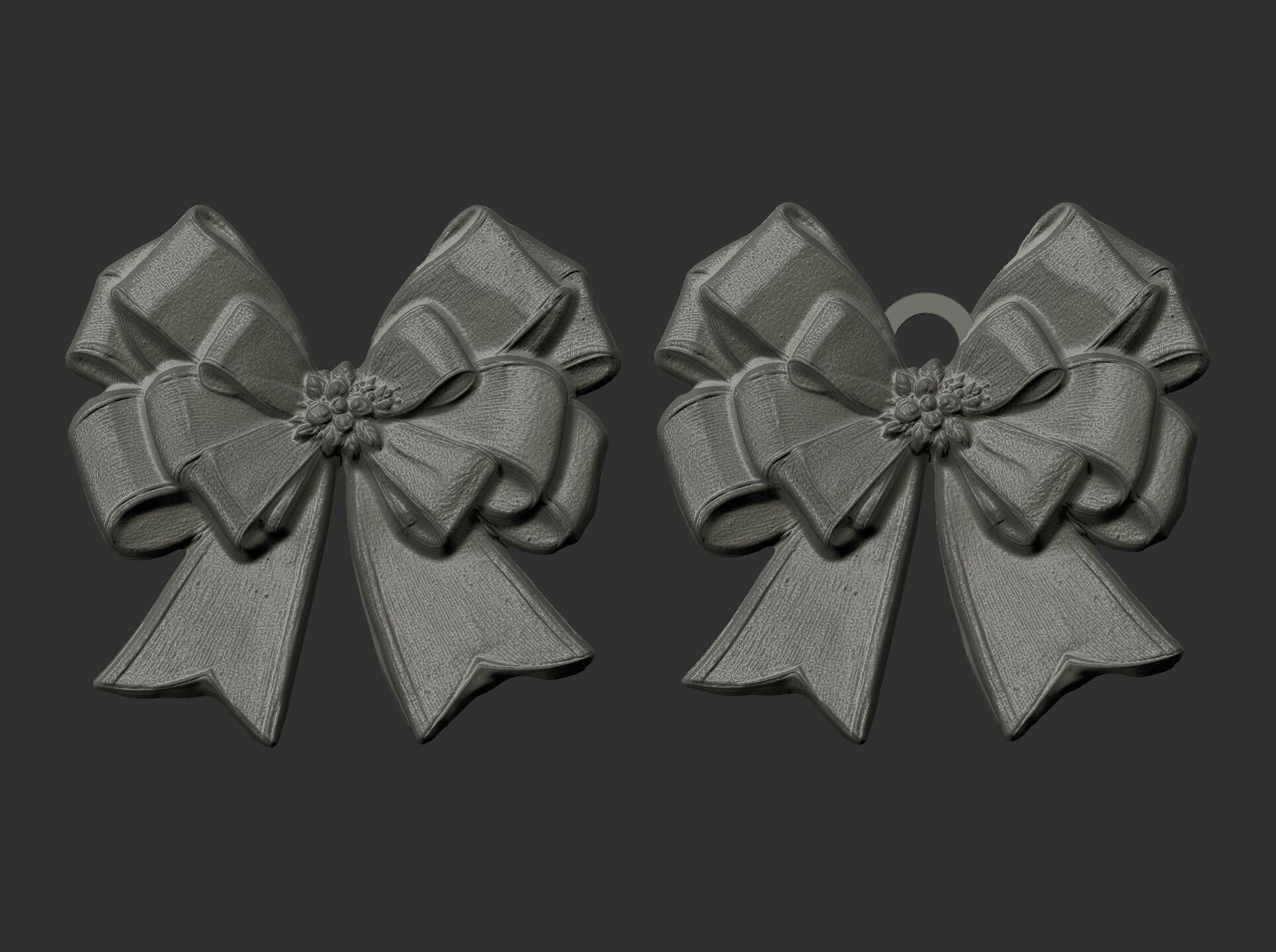 christmas ribbon bow decor 10 3D print model_5