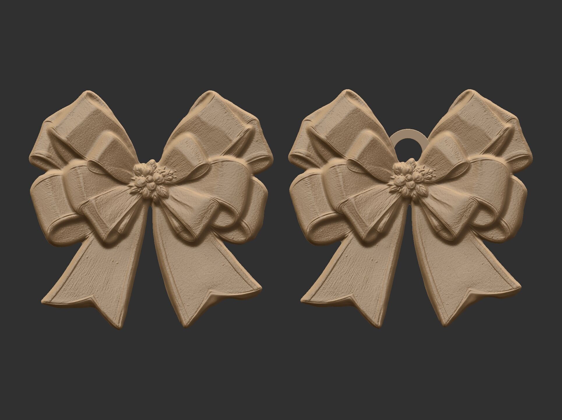 christmas ribbon bow decor 10 3D print model_4