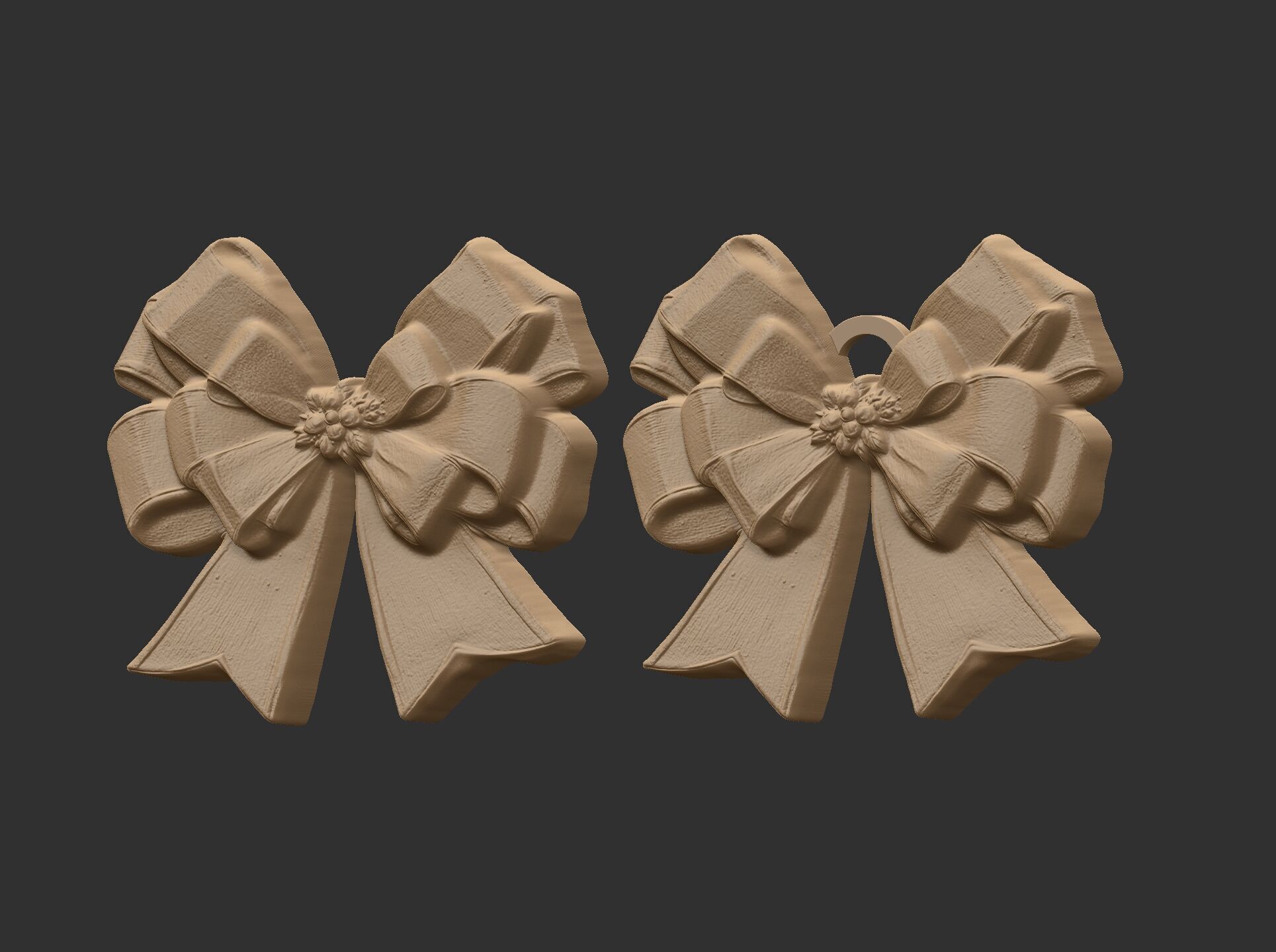 christmas ribbon bow decor 10 3D print model_2