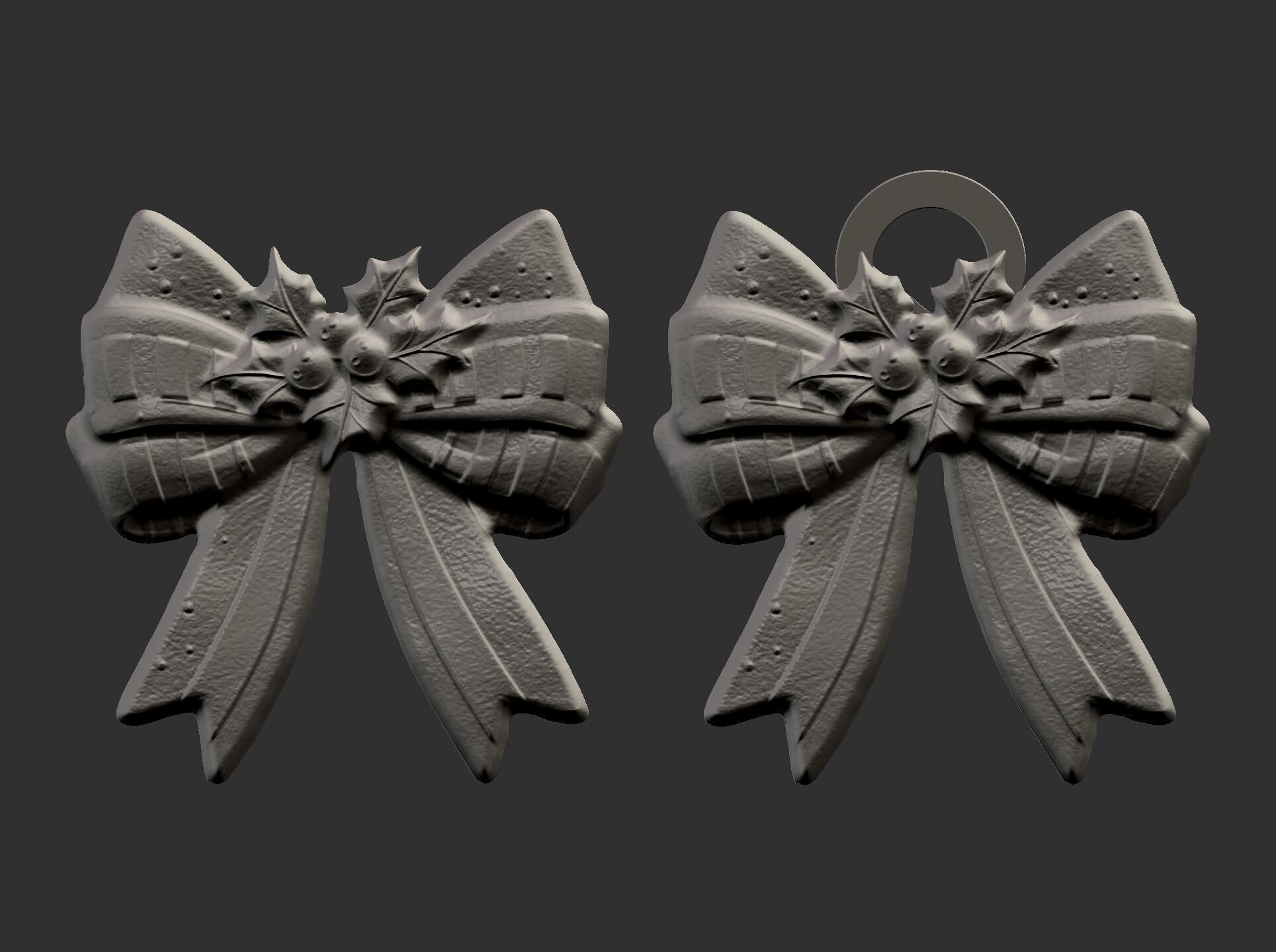 christmas ribbon bow decor 11 3D print model_5