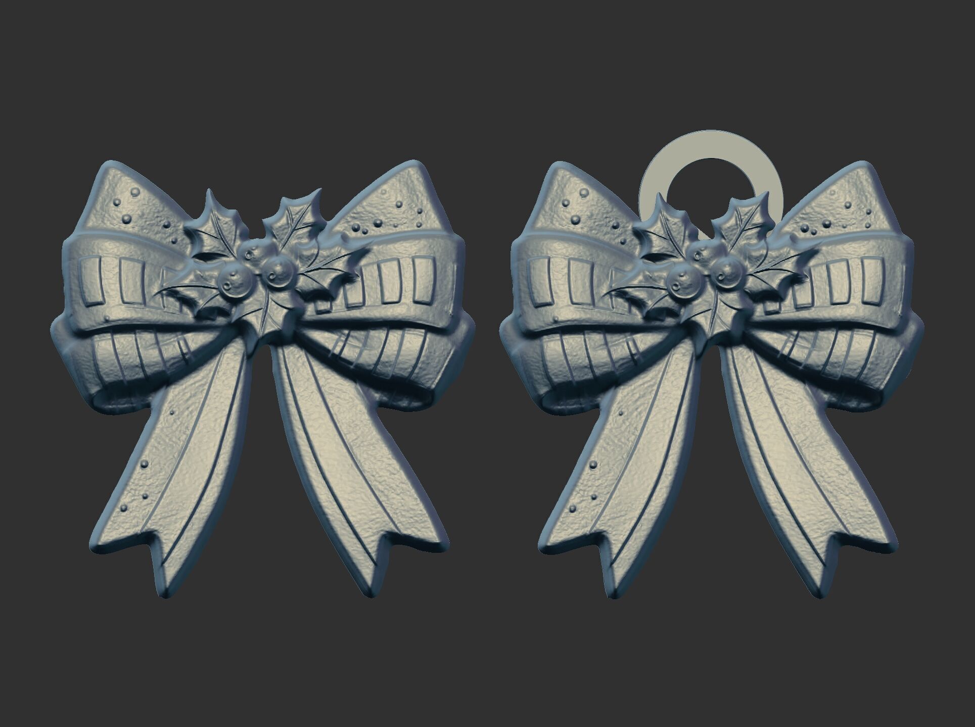 christmas ribbon bow decor 11 3D print model_8