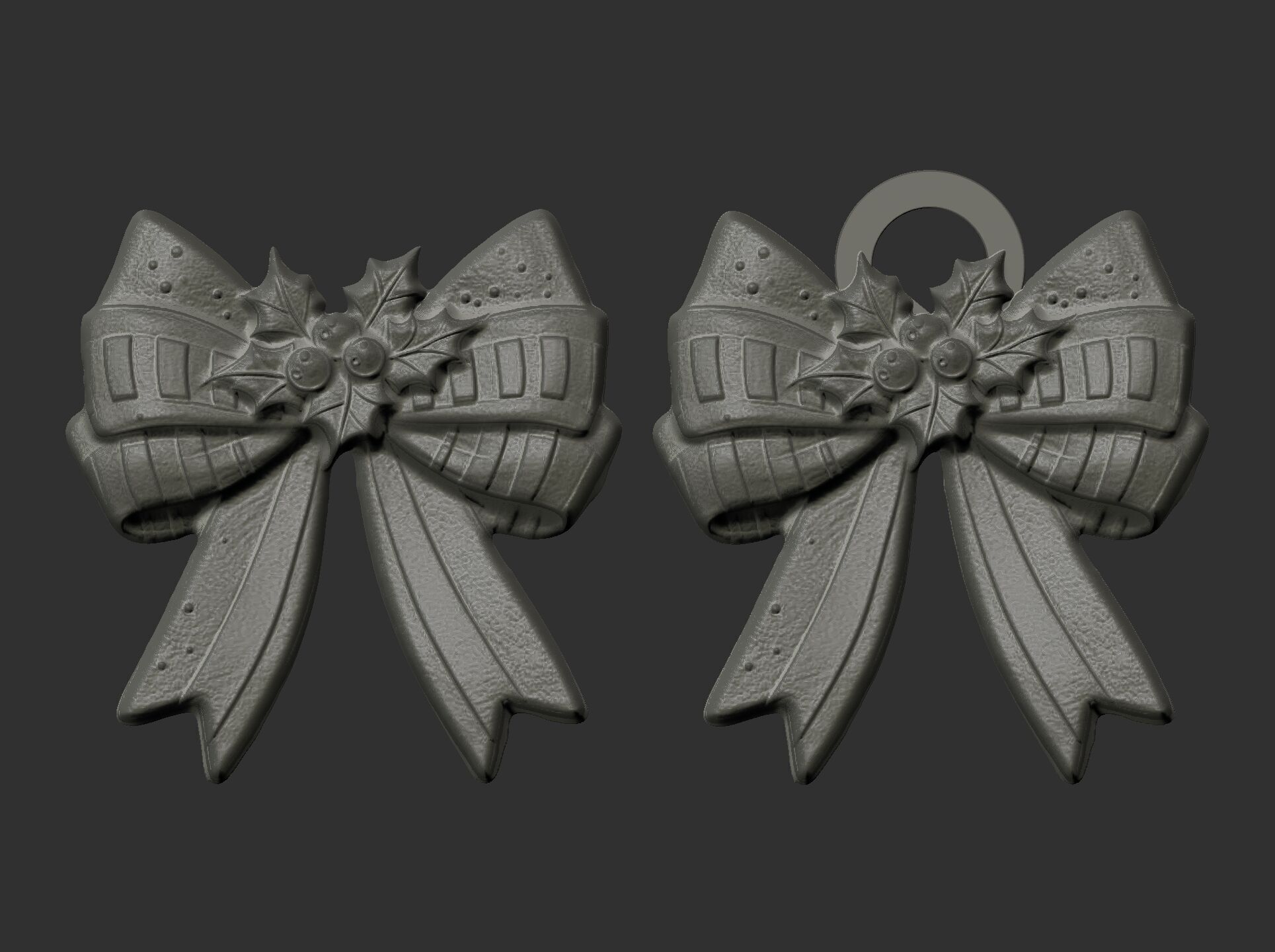 christmas ribbon bow decor 11 3D print model_7