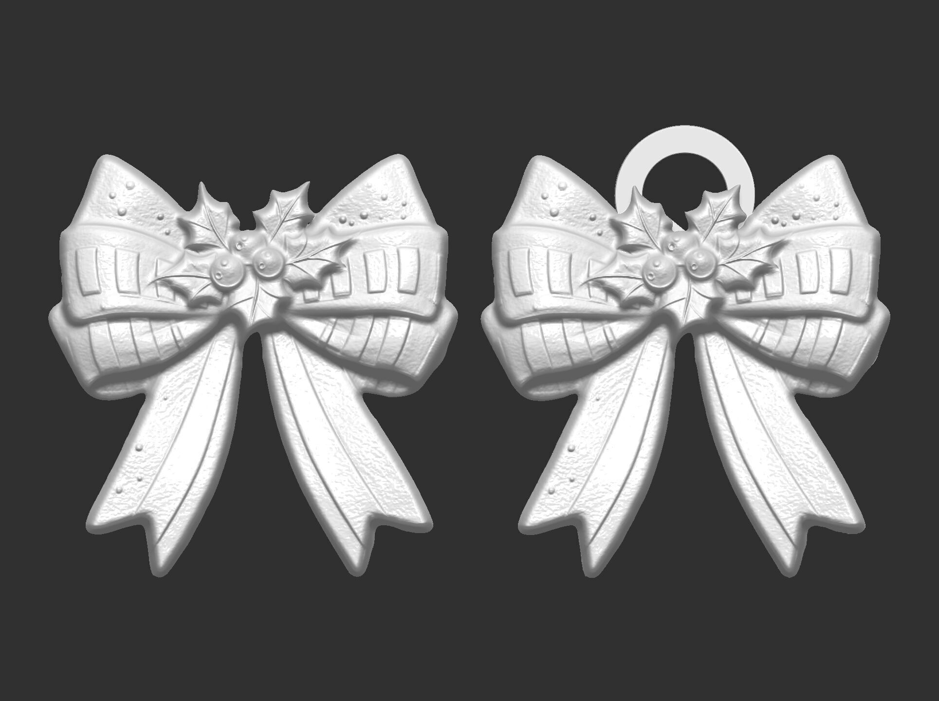 christmas ribbon bow decor 11 3D print model_3