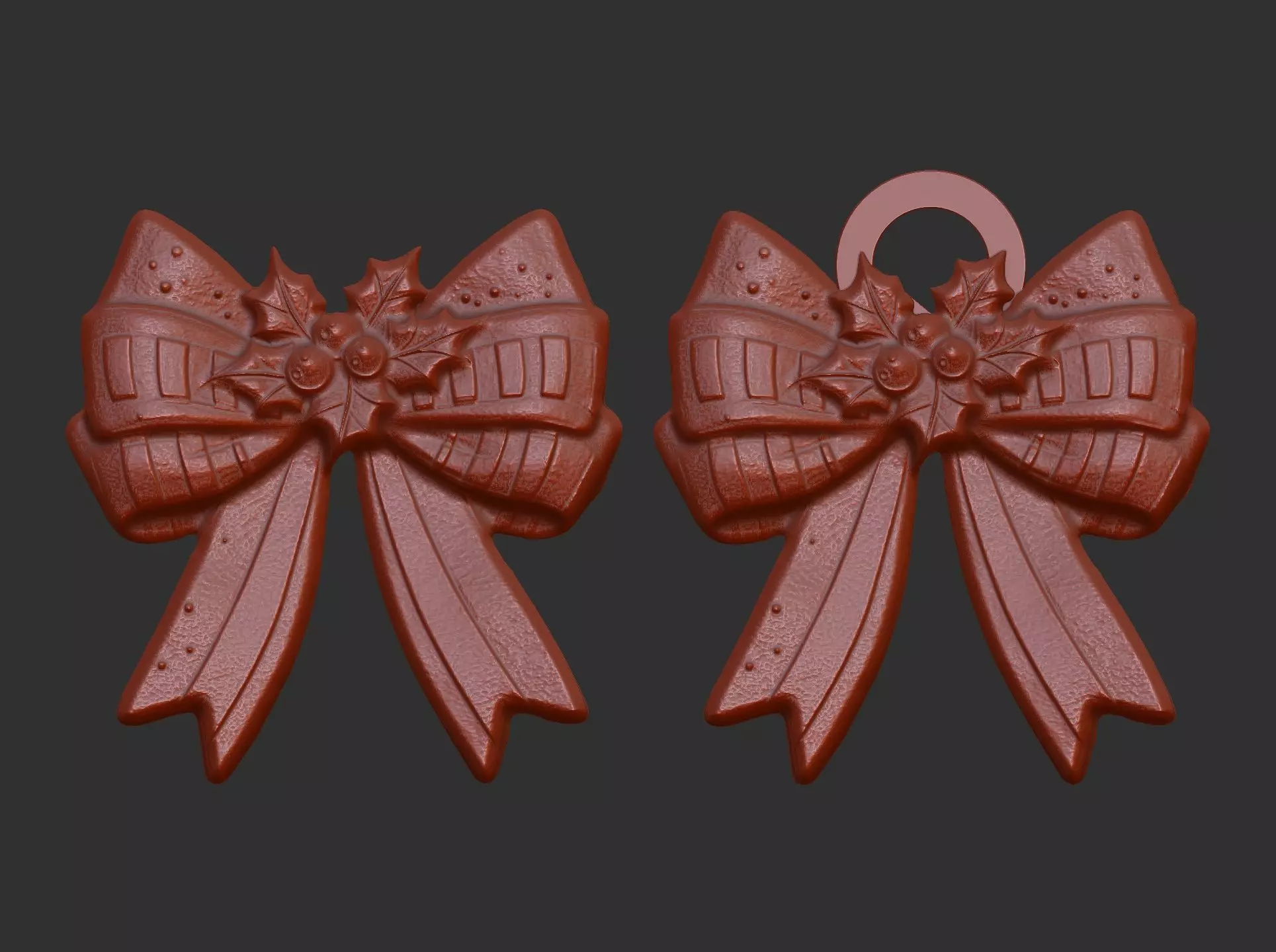 christmas ribbon bow decor 11 3D print model_0