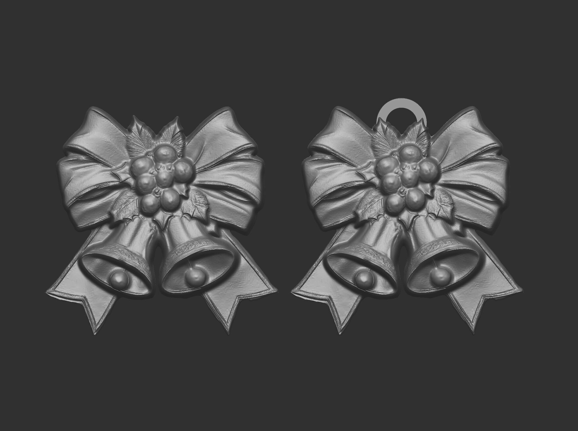 christmas ribbon bow decor 12 3D print model_3