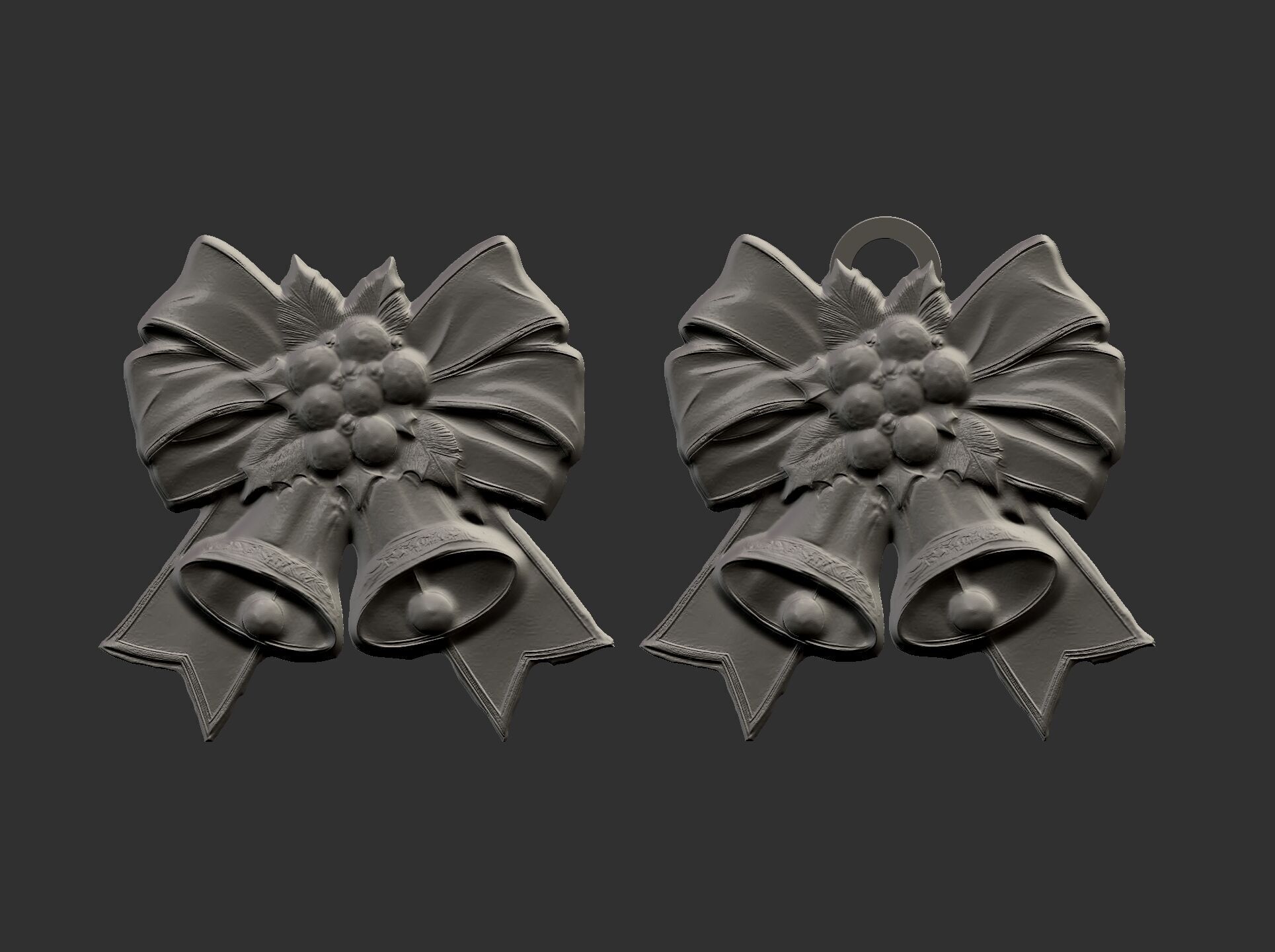 christmas ribbon bow decor 12 3D print model_6