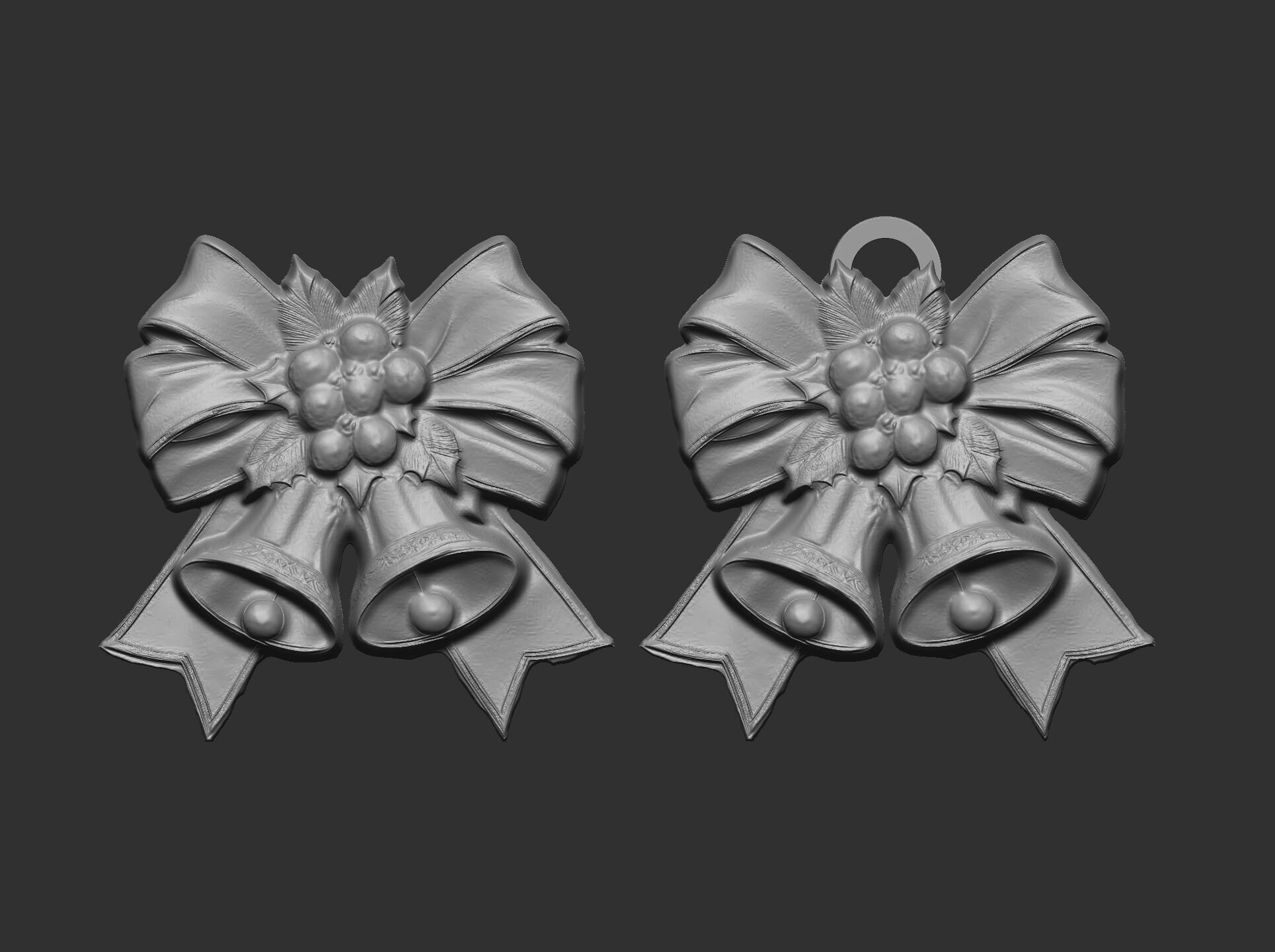 christmas ribbon bow decor 12 3D print model_1