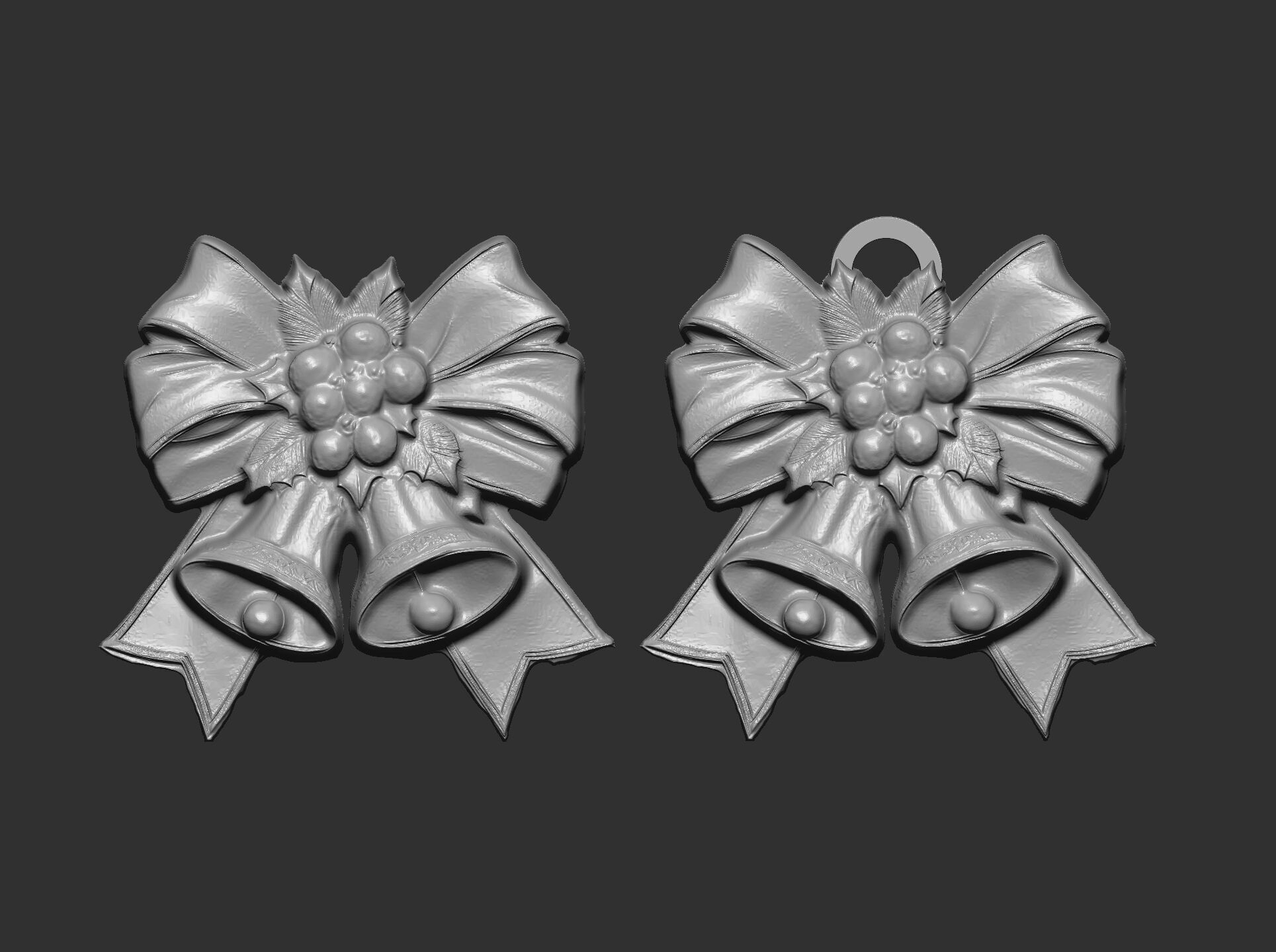 christmas ribbon bow decor 12 3D print model_2