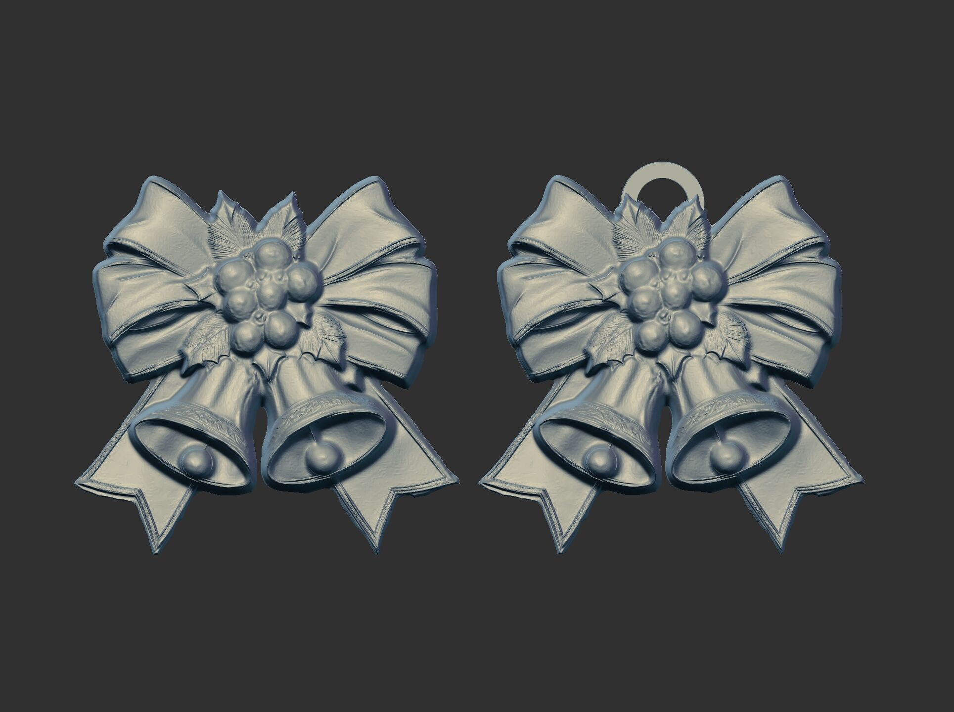 christmas ribbon bow decor 12 3D print model_9