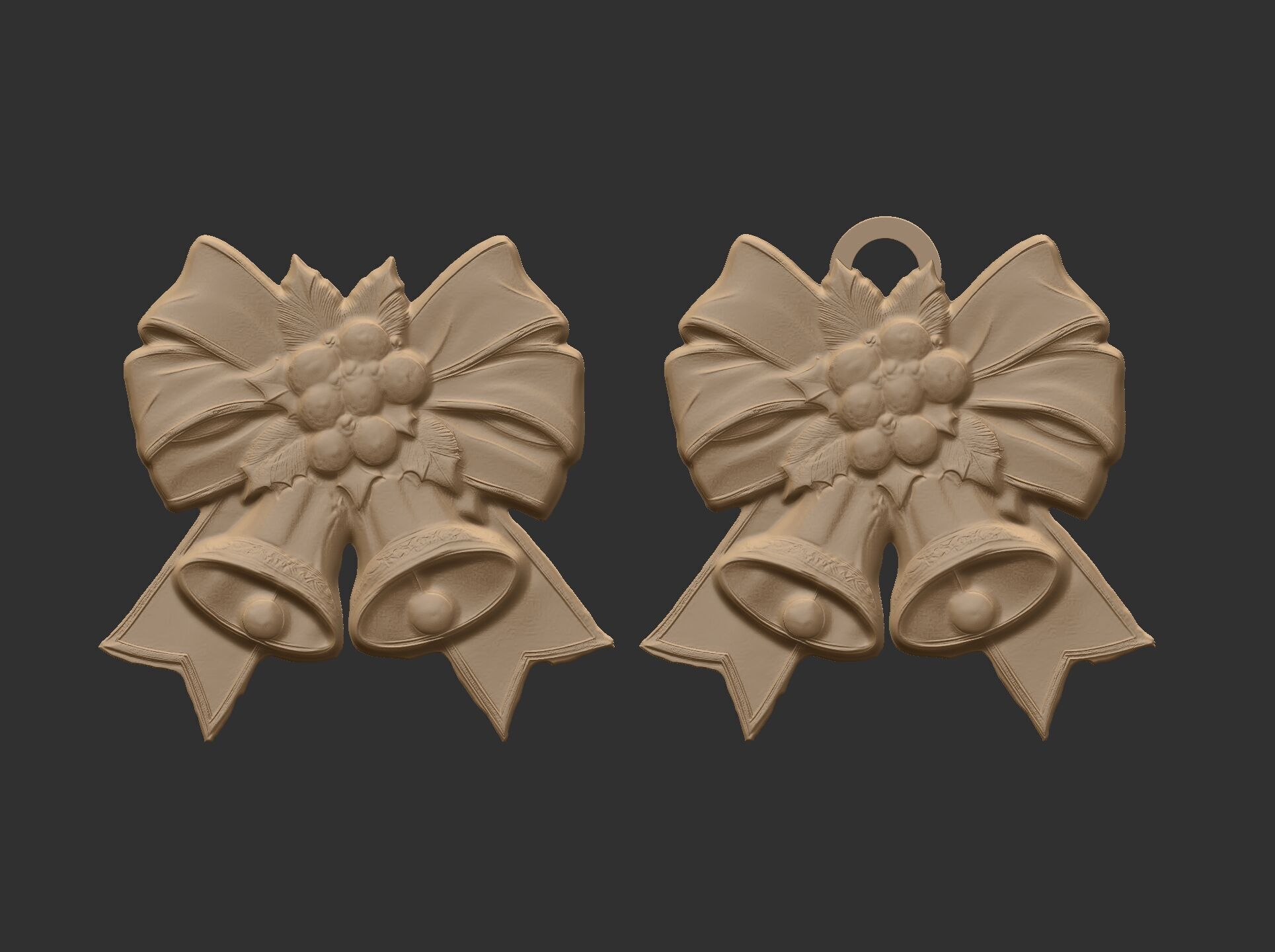 christmas ribbon bow decor 12 3D print model_7