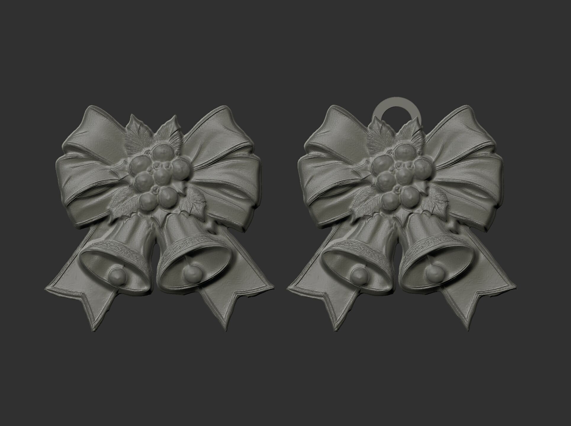 christmas ribbon bow decor 12 3D print model_8