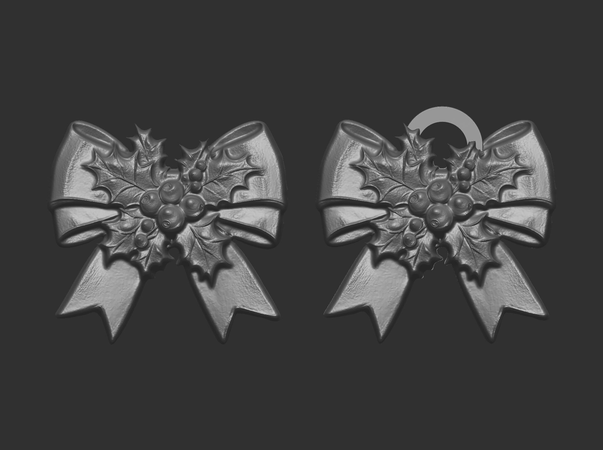 christmas ribbon bow decor 13  3D print model_3