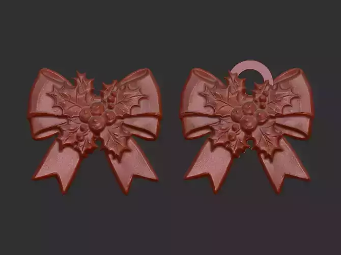 christmas ribbon bow decor 13  3D print model