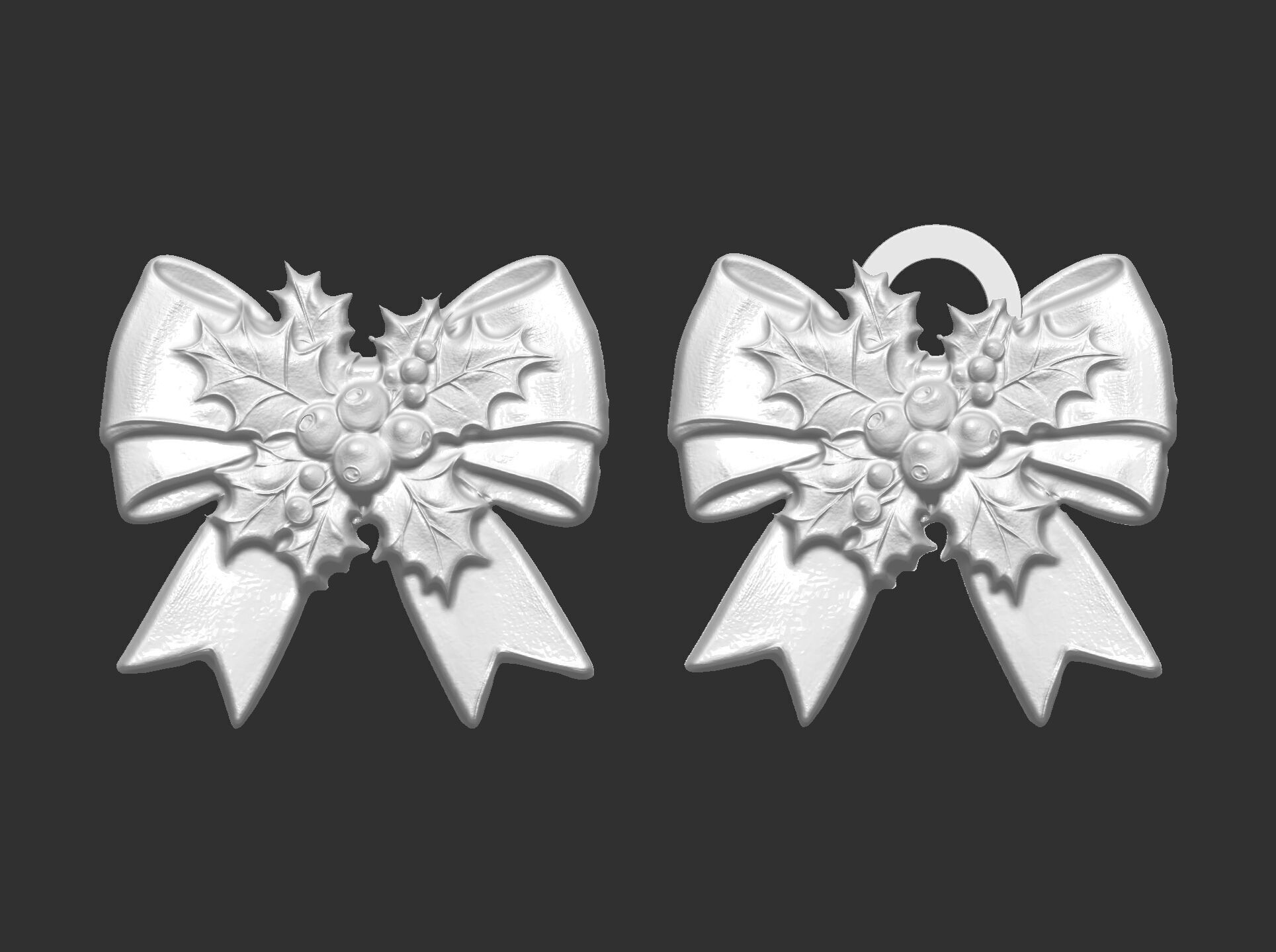 christmas ribbon bow decor 13  3D print model_4