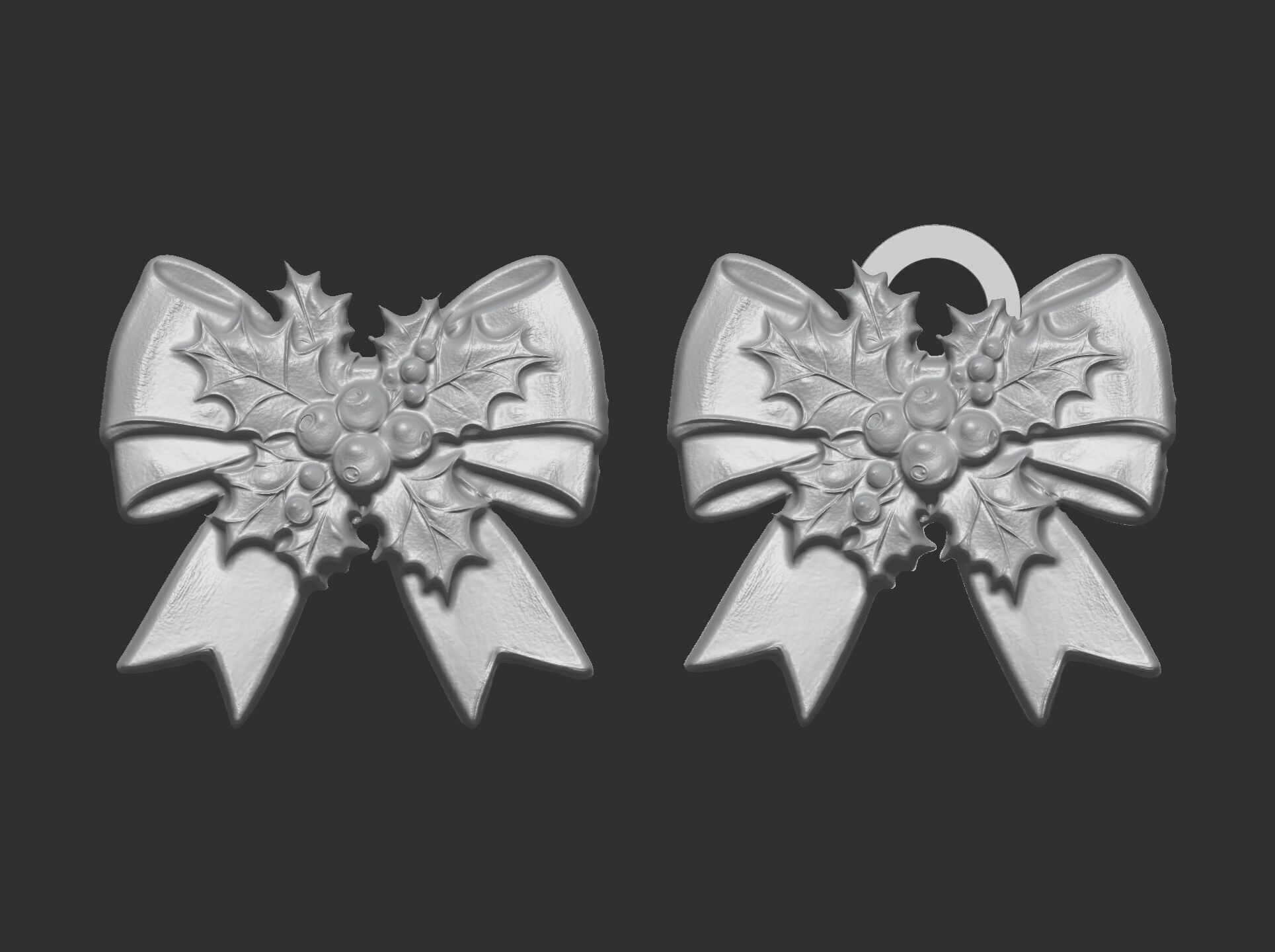 christmas ribbon bow decor 13  3D print model_5