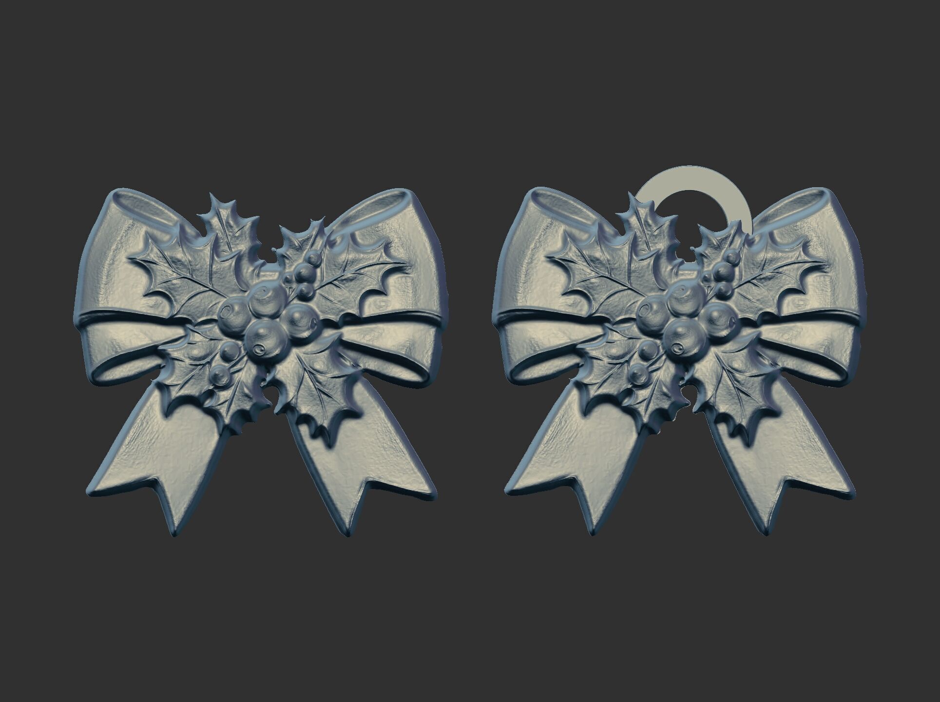 christmas ribbon bow decor 13  3D print model_9