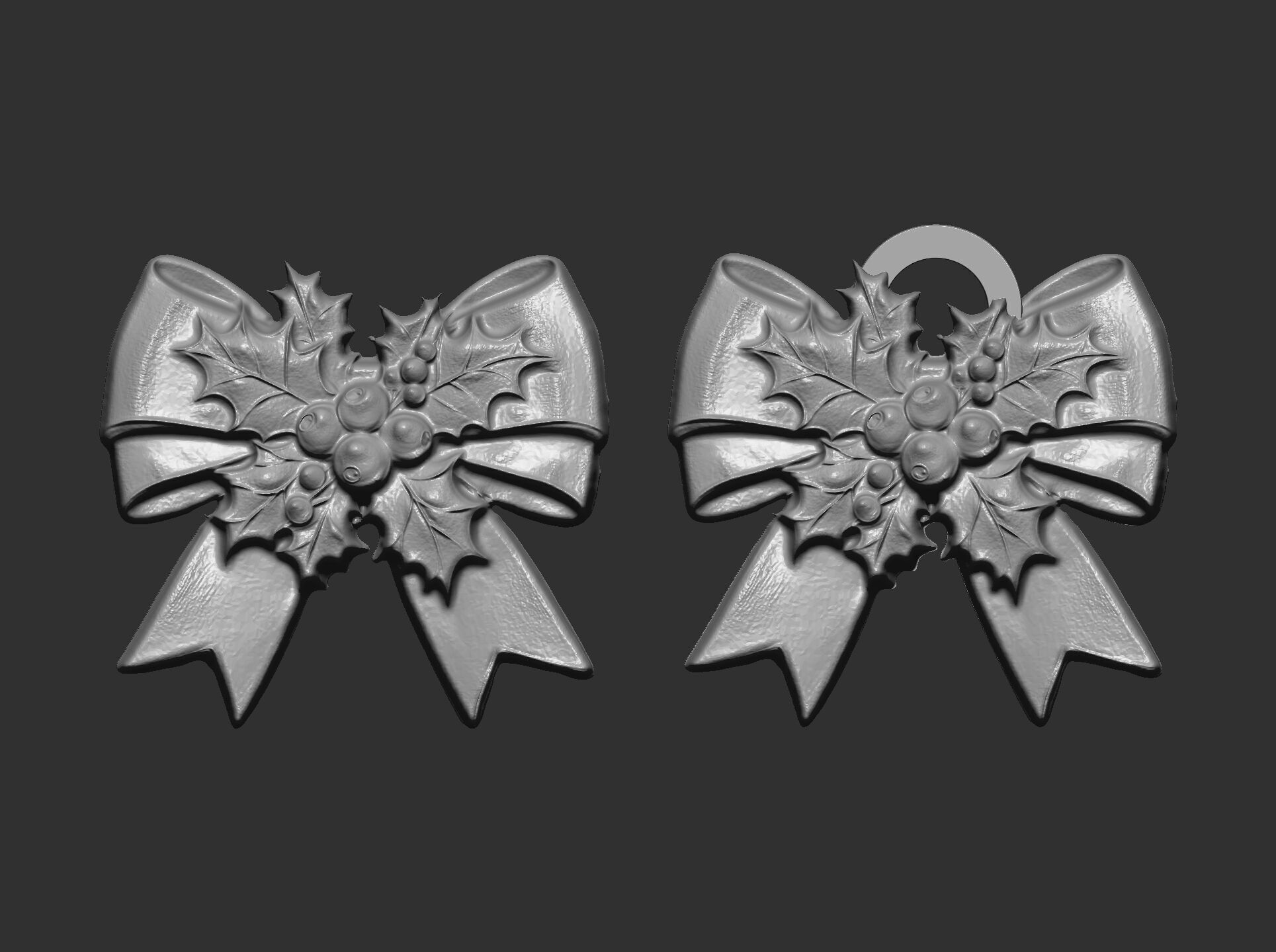 christmas ribbon bow decor 13  3D print model_2