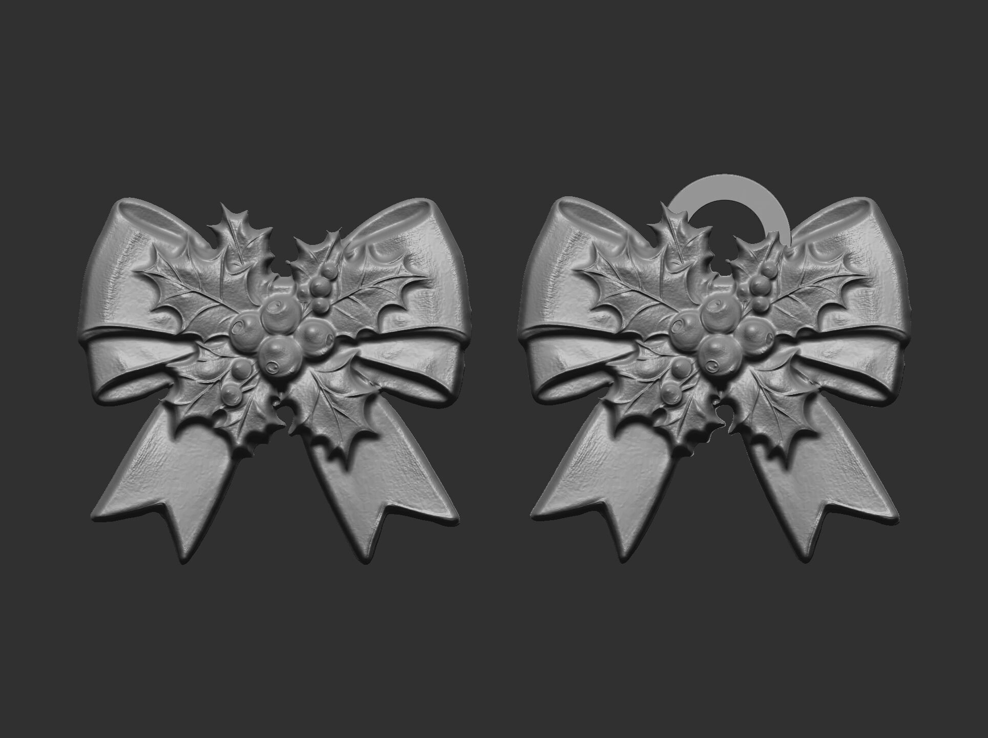 christmas ribbon bow decor 13  3D print model_1