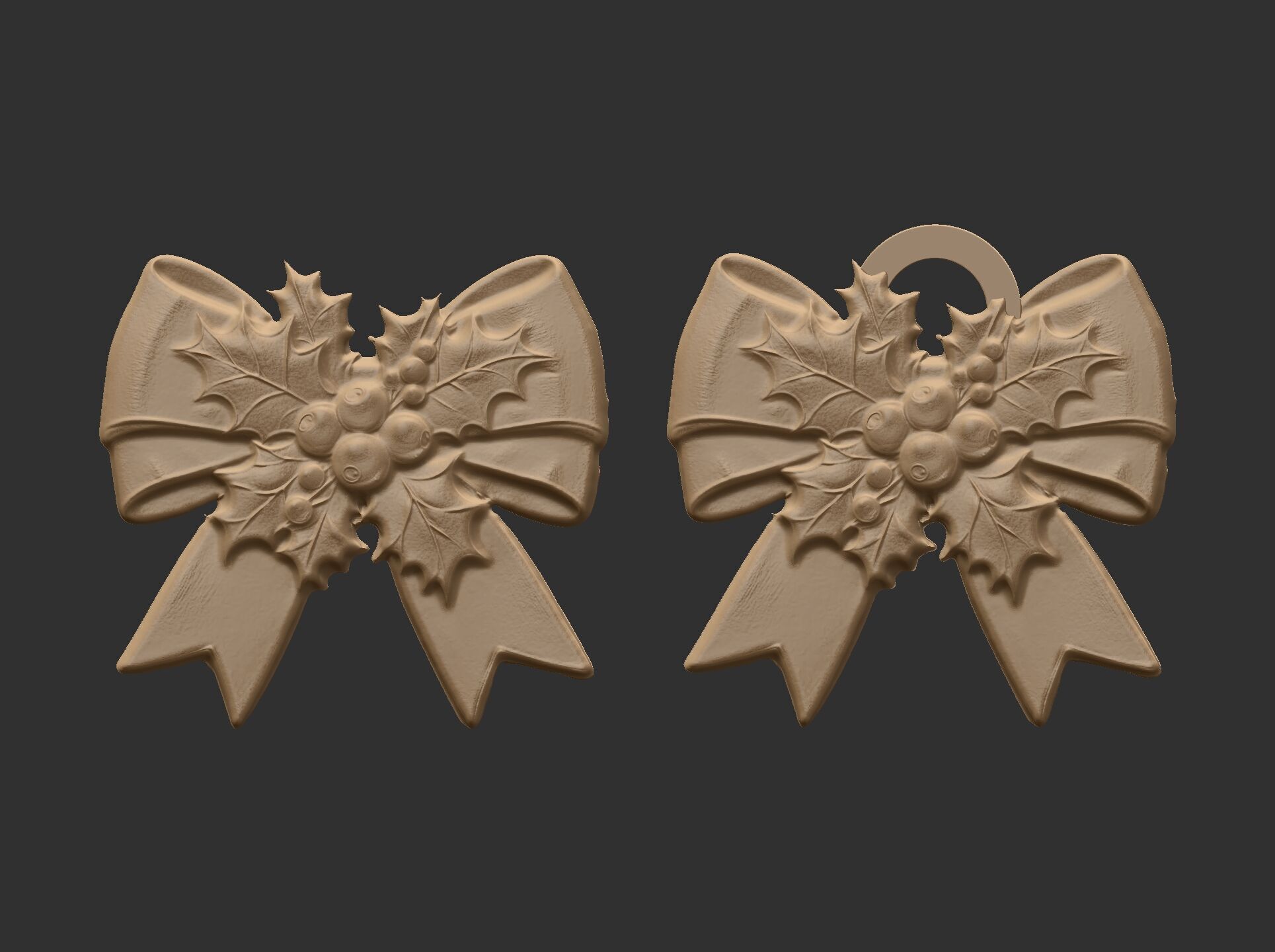 christmas ribbon bow decor 13  3D print model_7