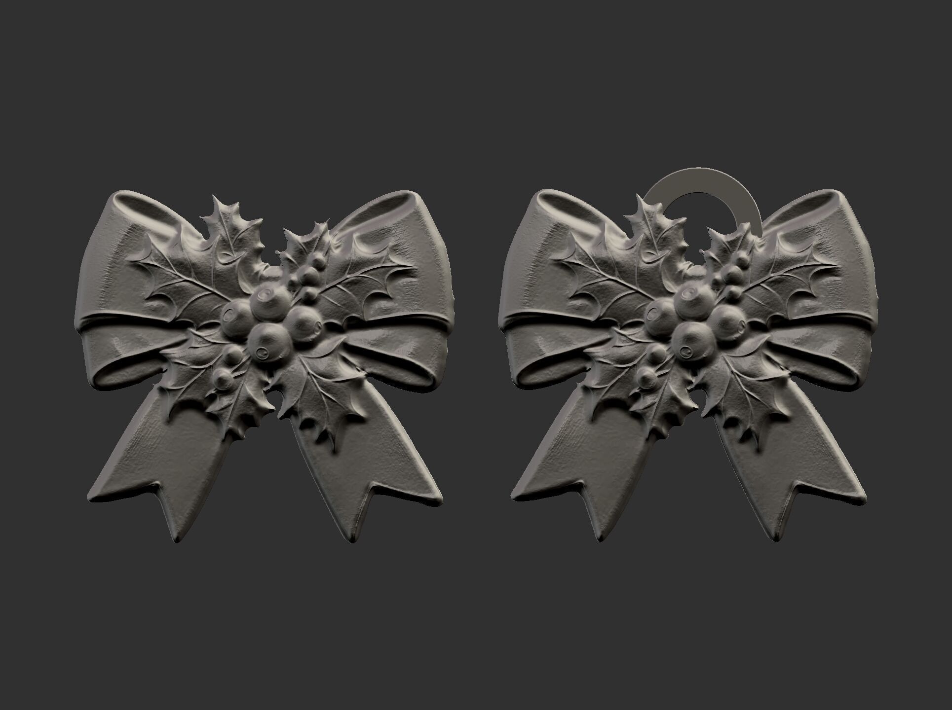 christmas ribbon bow decor 13  3D print model_6