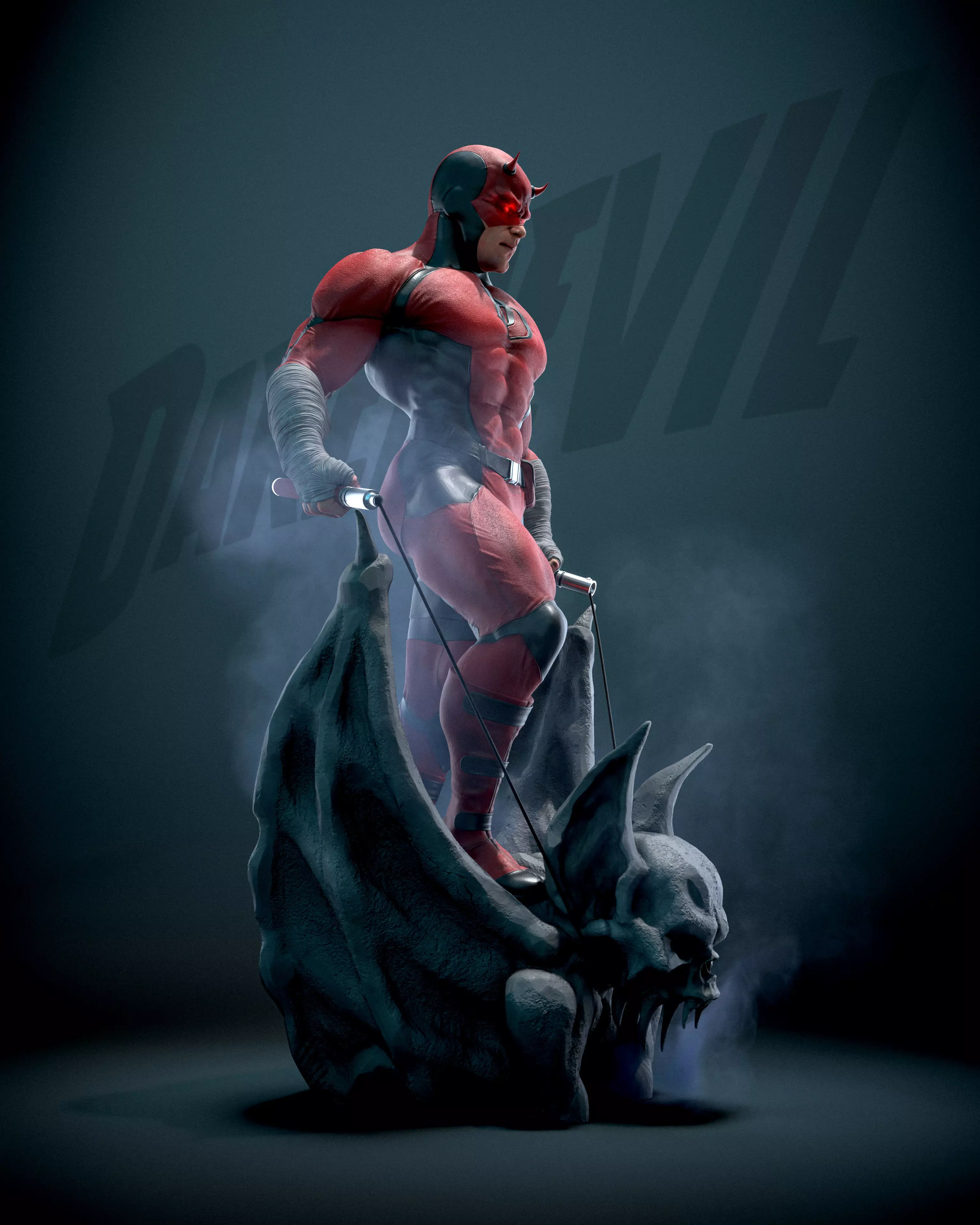 Daredevil - 1-6 scale STL statue 3D print model_0