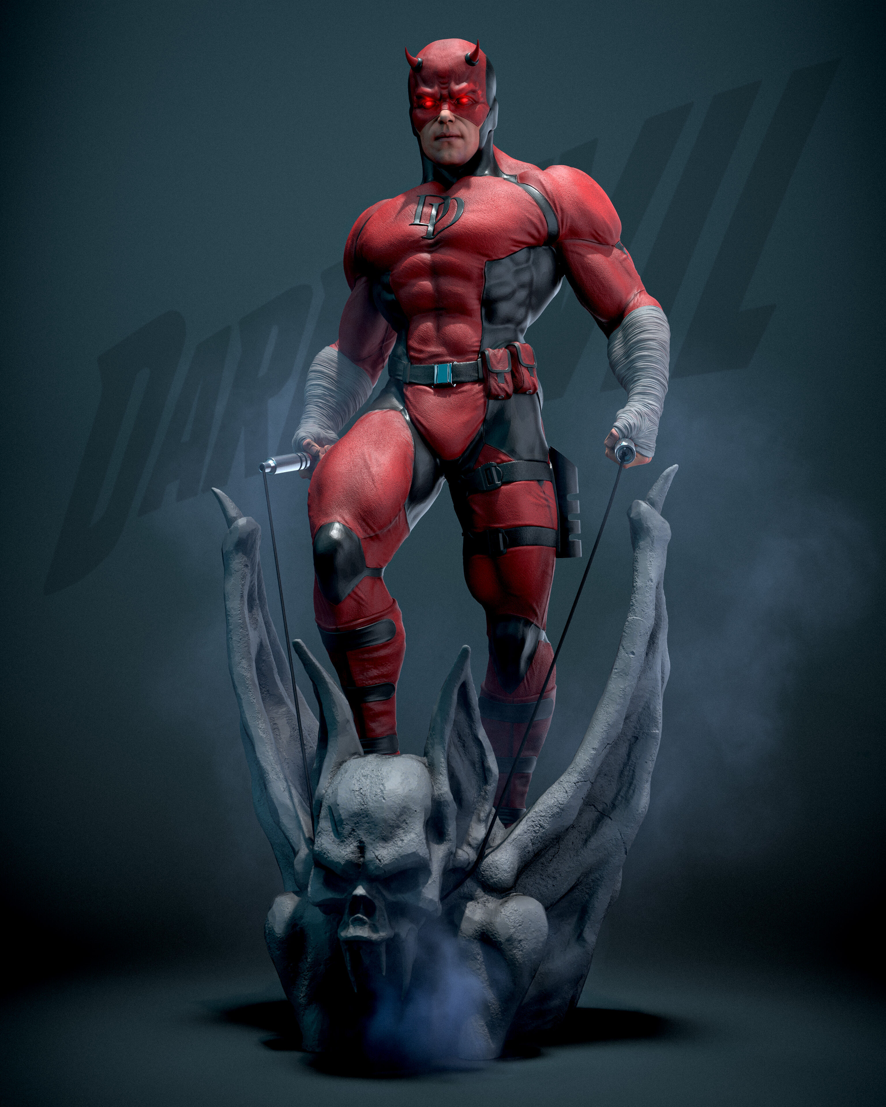 Daredevil - 1-6 scale STL statue 3D print model_1