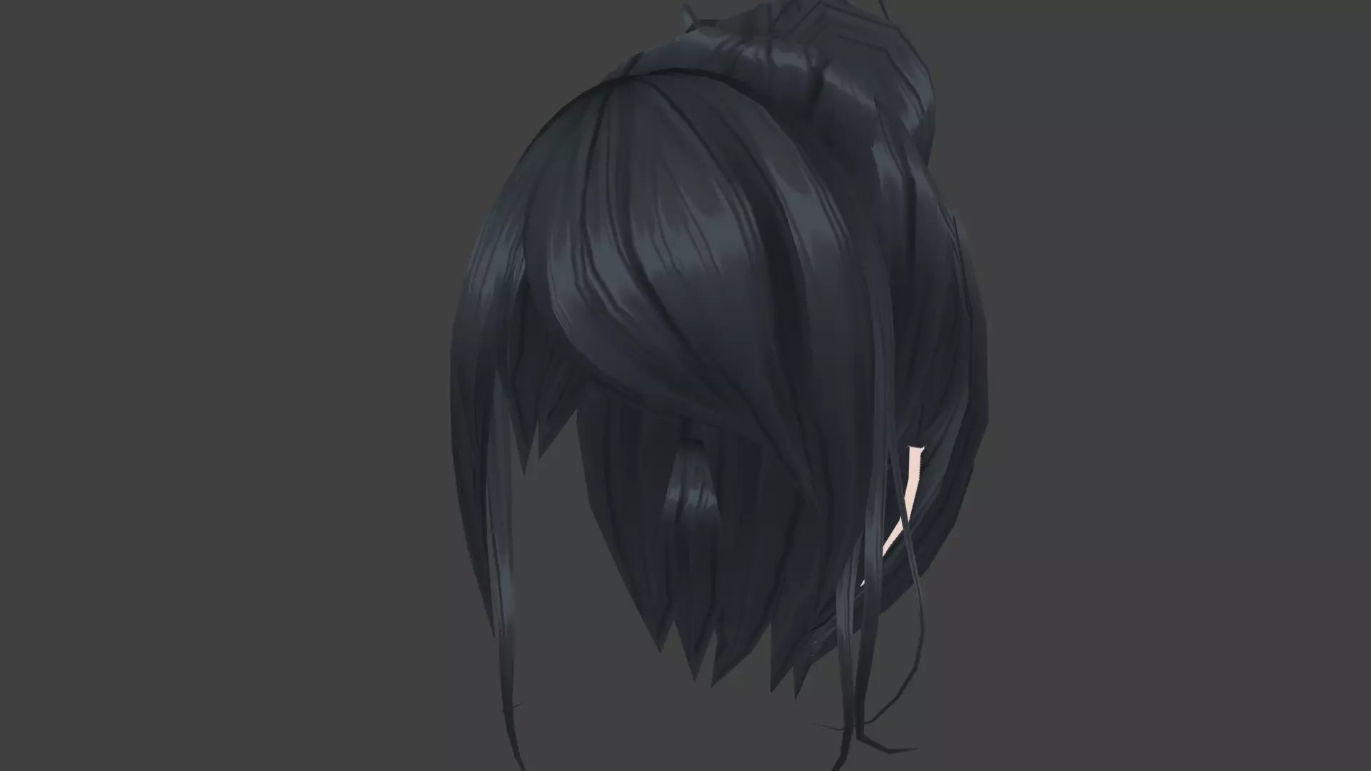 Anime girl hair 1 Free low-poly 3D model