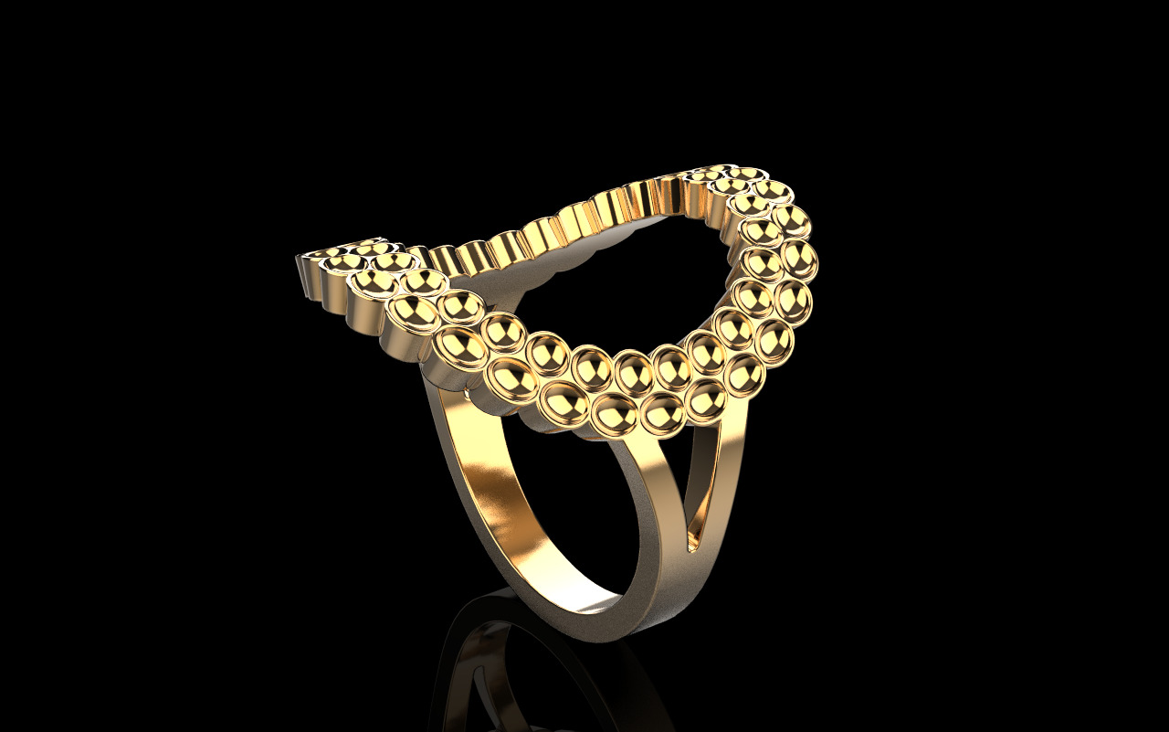 ladies fashion ring model 979 3D print model_17