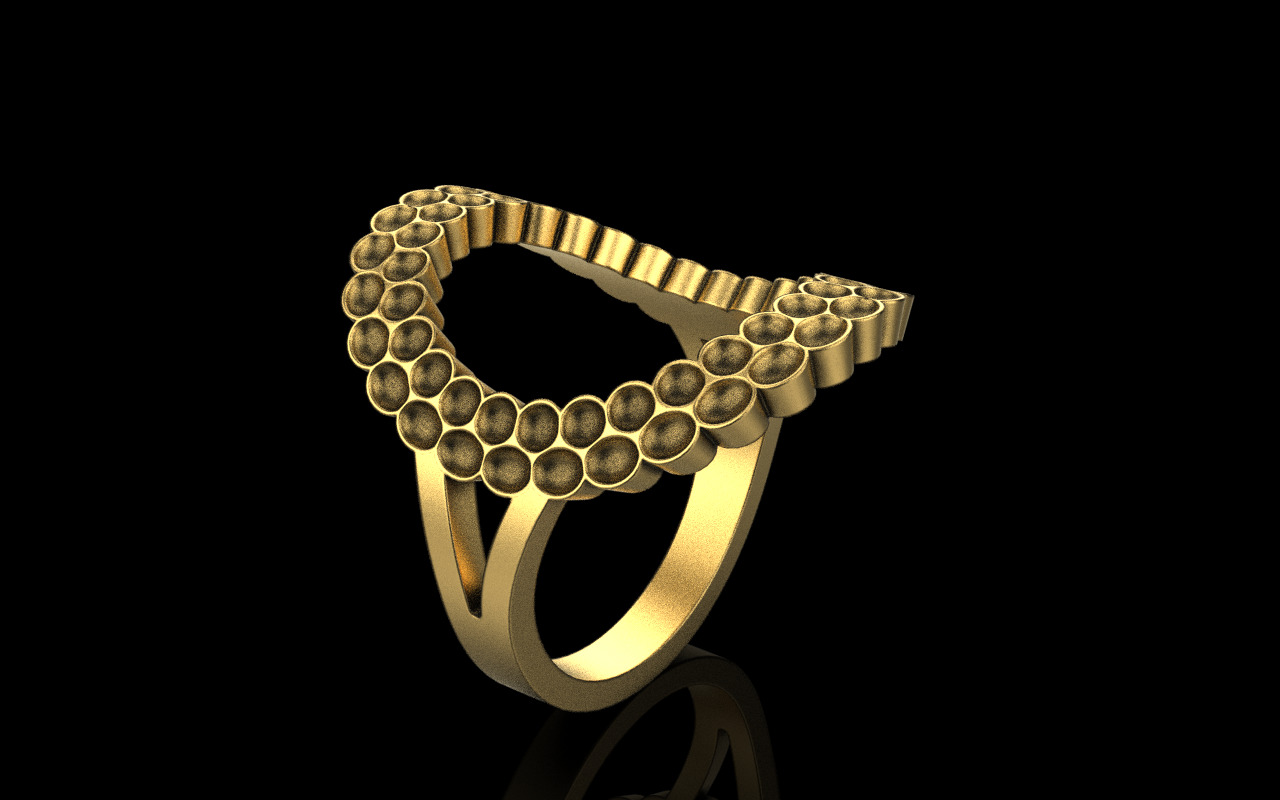 ladies fashion ring model 979 3D print model_2