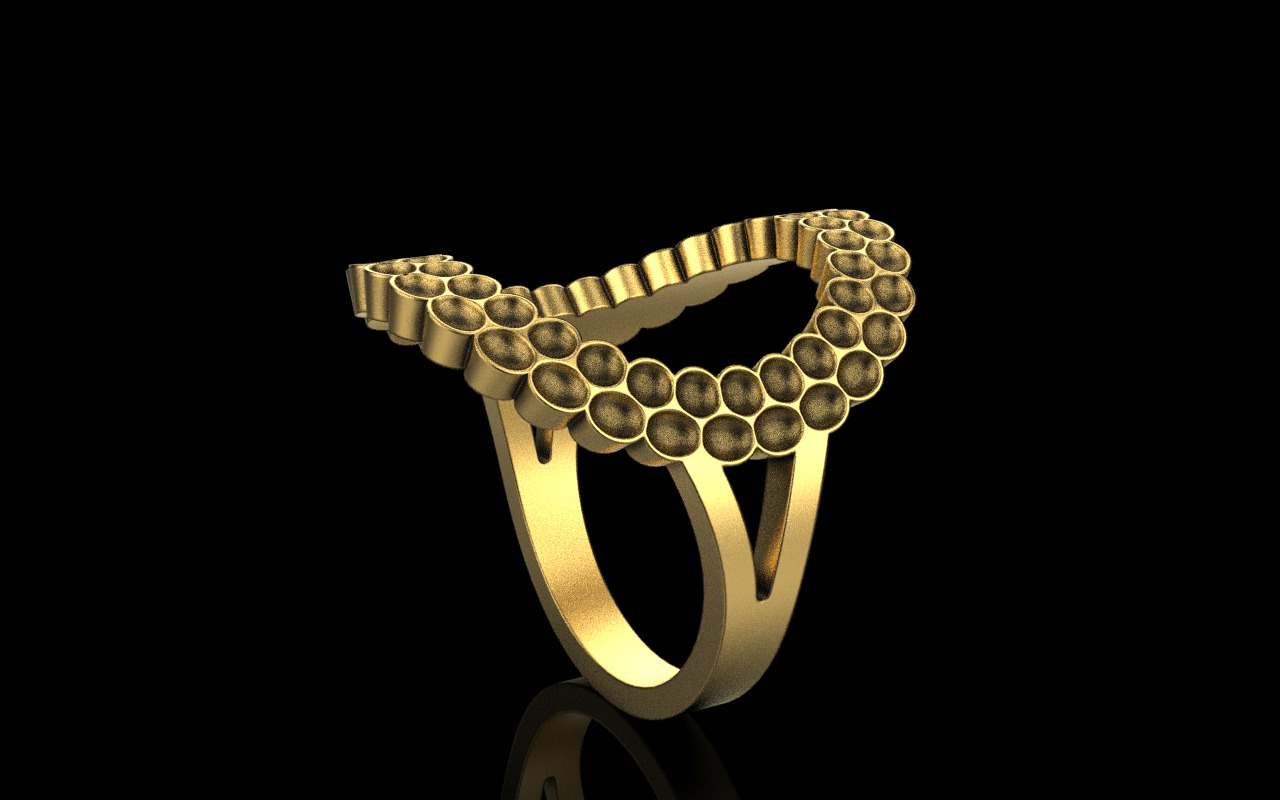 ladies fashion ring model 979 3D print model_1