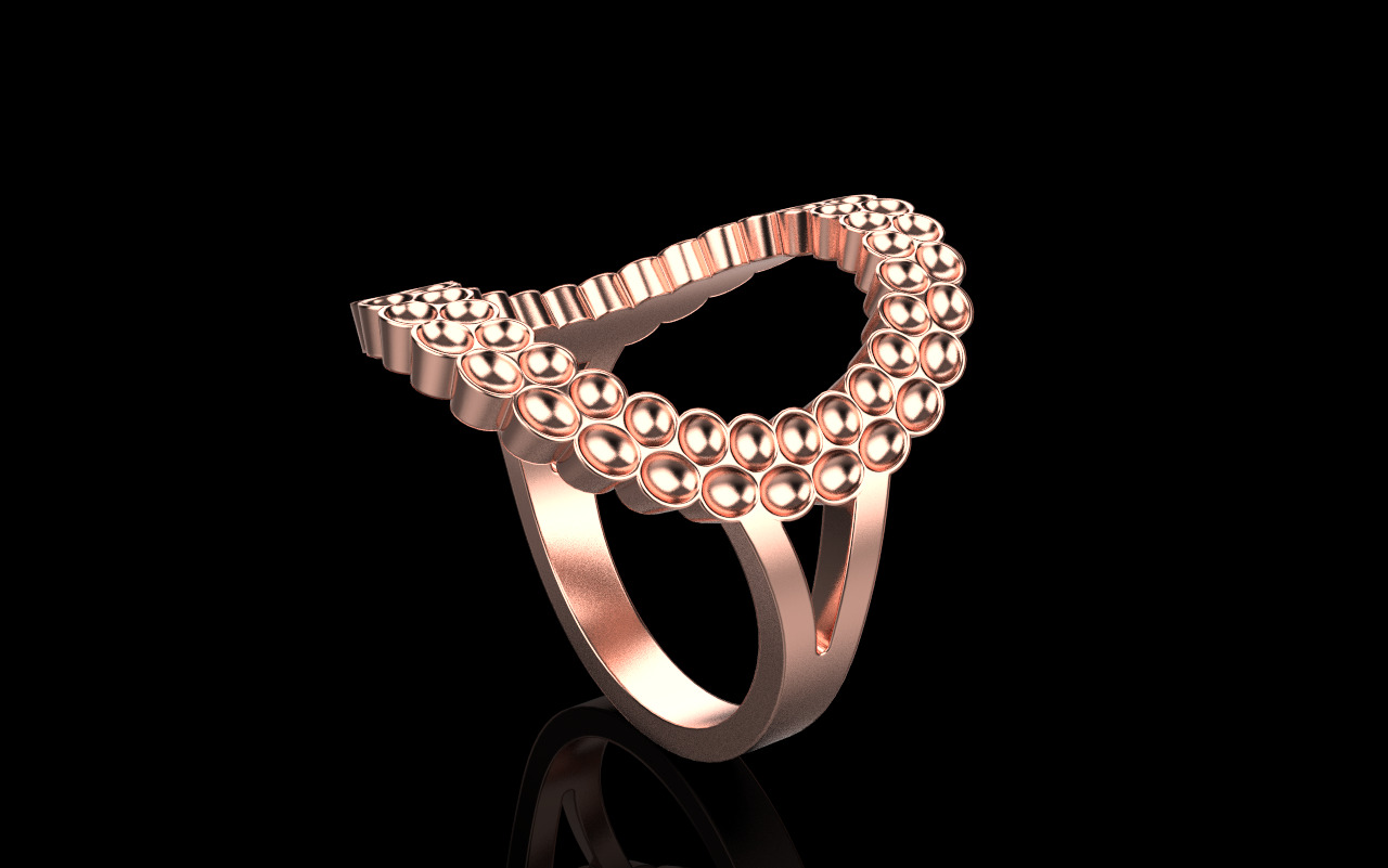 ladies fashion ring model 979 3D print model_19