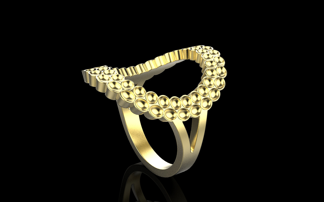ladies fashion ring model 979 3D print model_16
