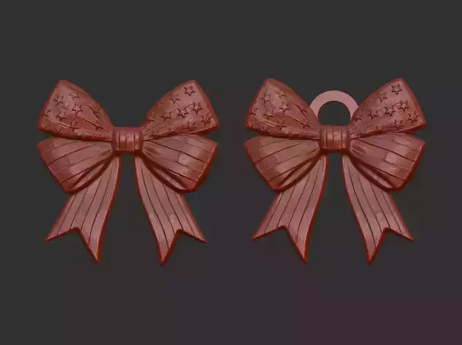 American flag pattern ribbon bow decor 