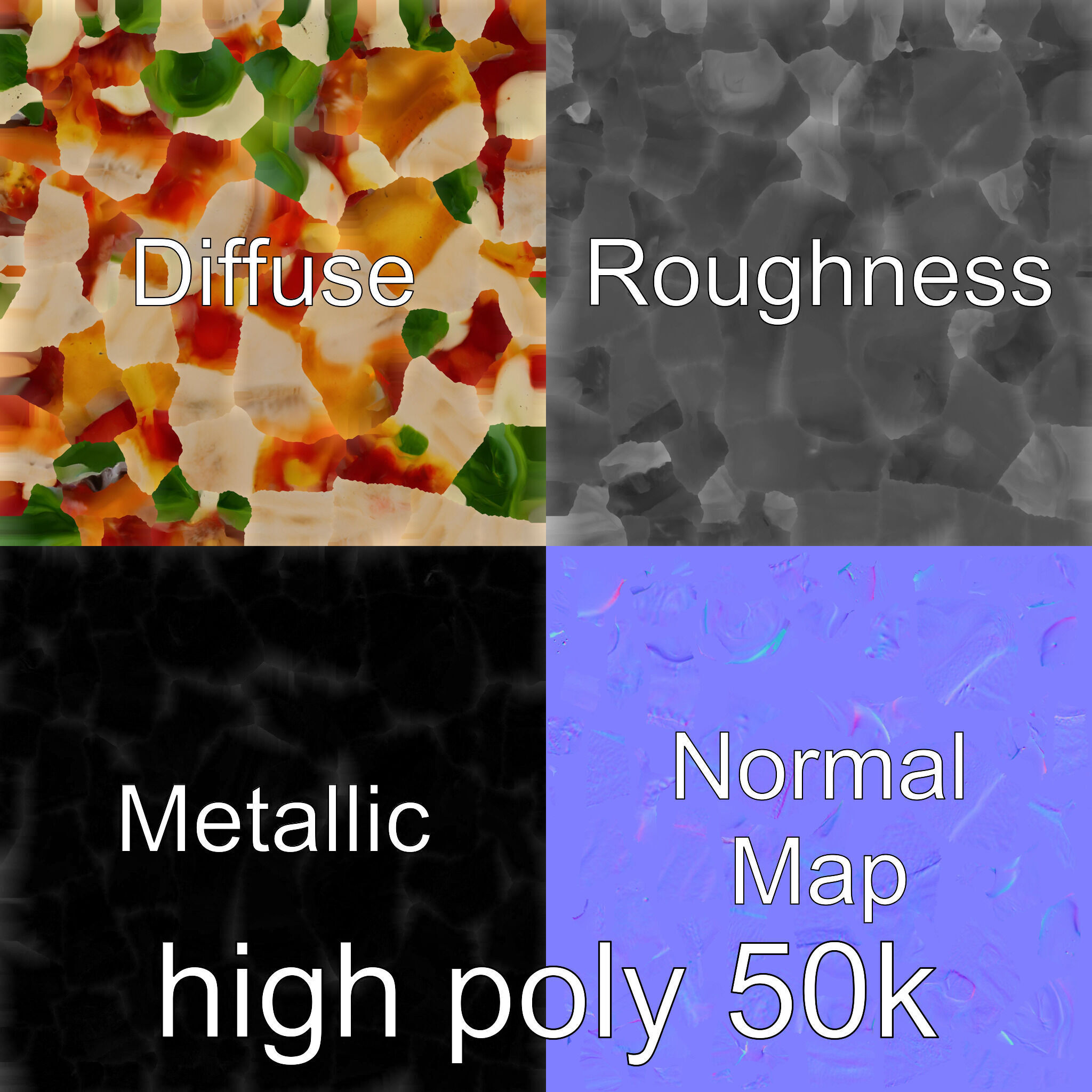 Margherita Pizza Slice 3D model pack Low-poly 3D model_31