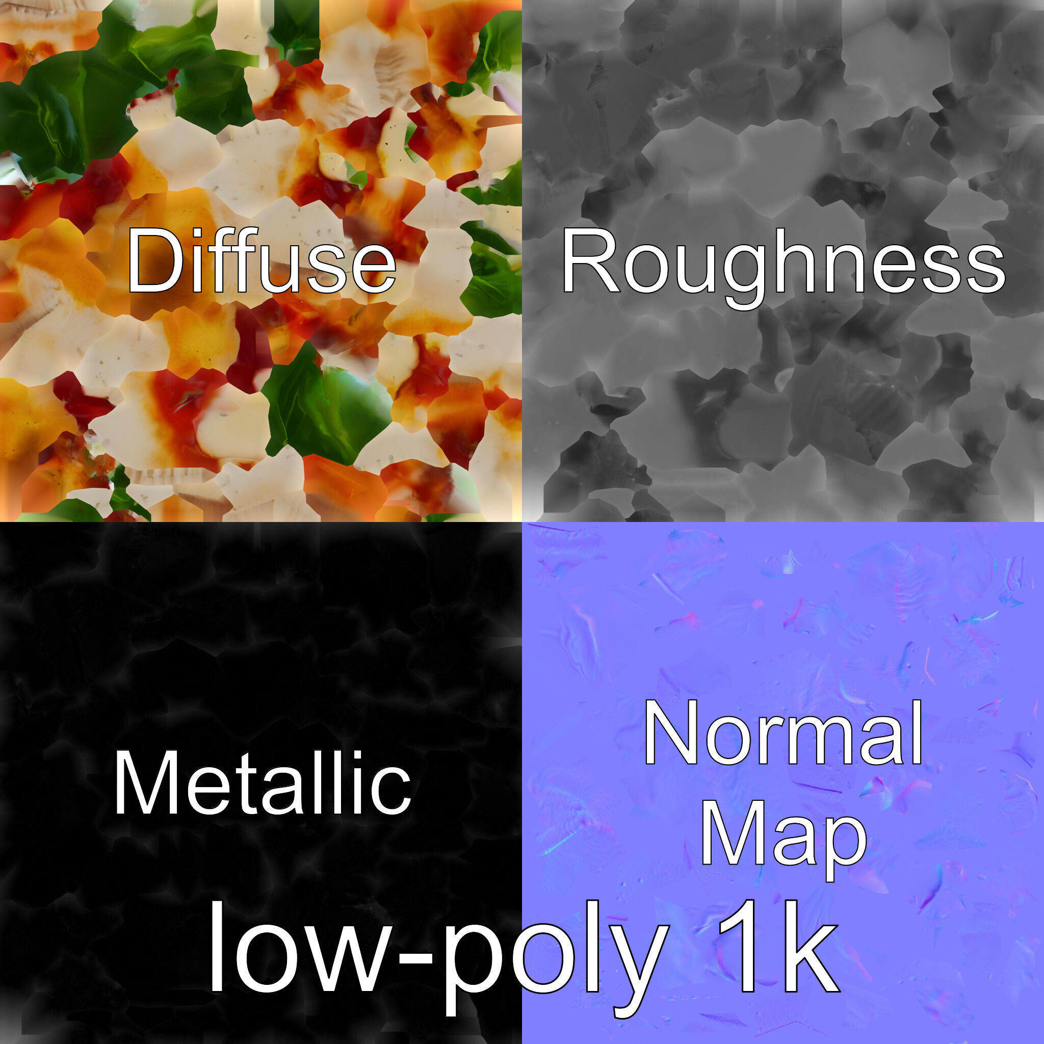 Margherita Pizza Slice 3D model pack Low-poly 3D model_4