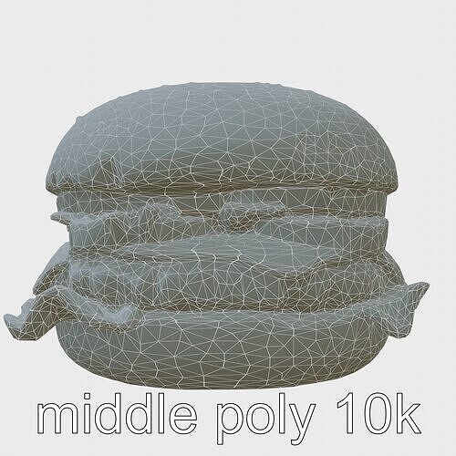 Classic Cheeseburger Realistic Textures model pack Low-poly 3D model 7