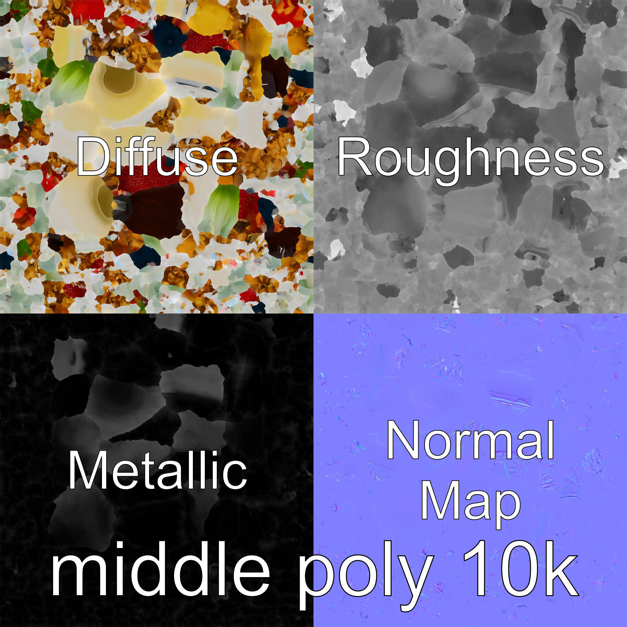 Tropical Smoothie Bowl 3D Model Pack Low-poly 3D model_32