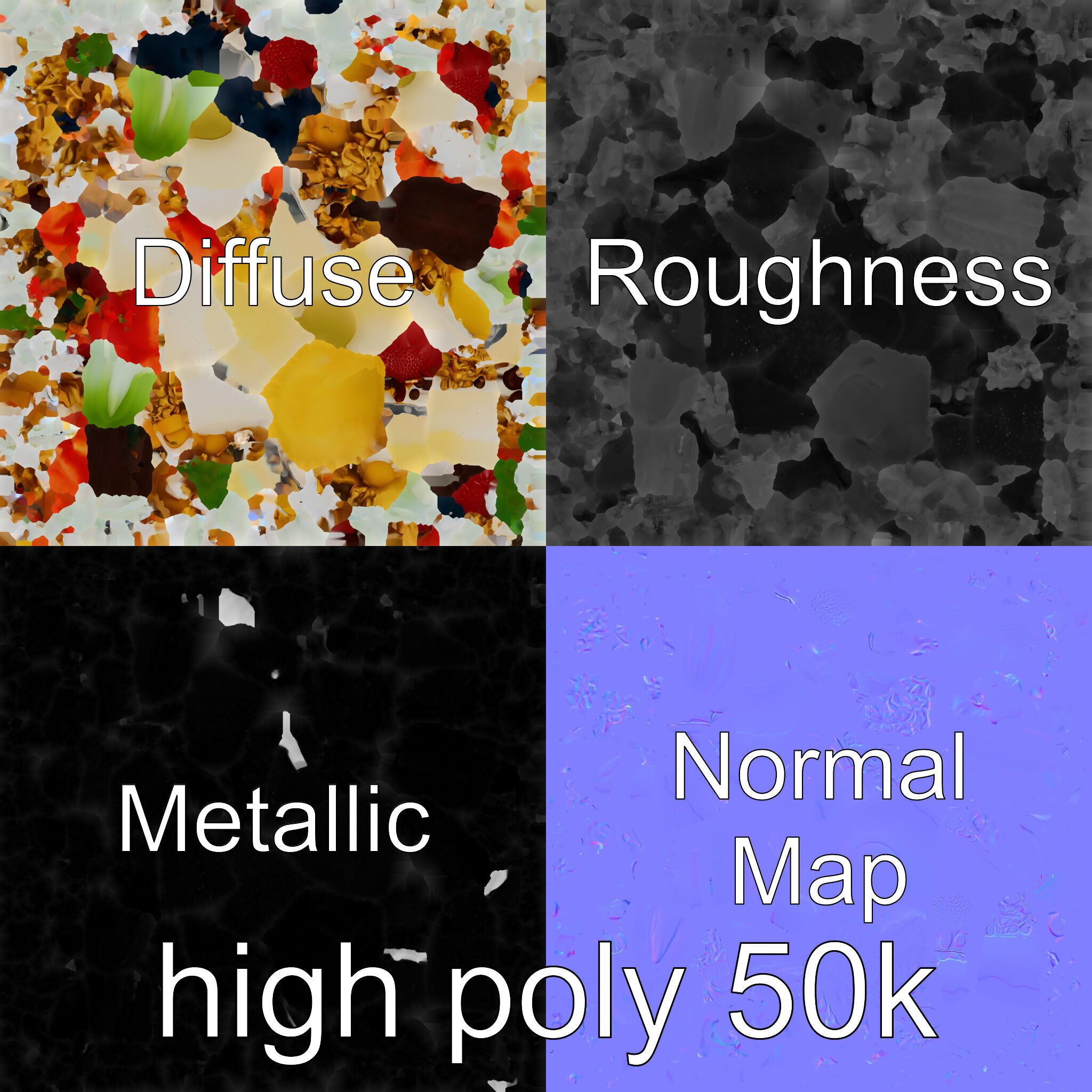 Tropical Smoothie Bowl 3D Model Pack Low-poly 3D model_30