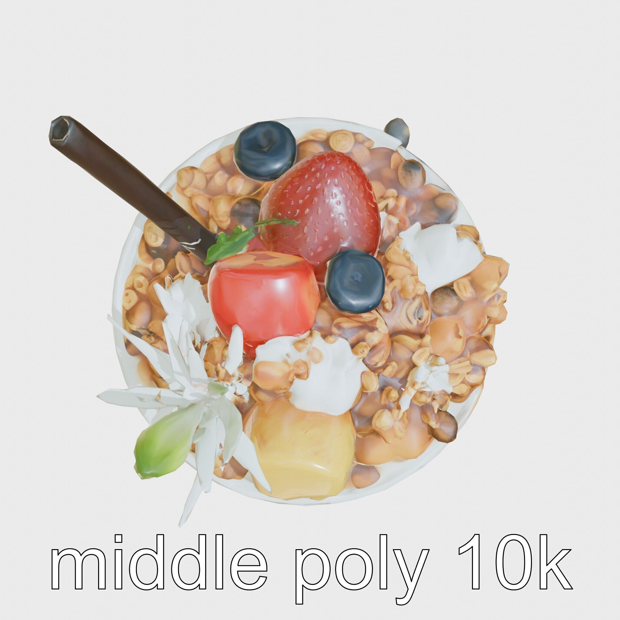 Tropical Smoothie Bowl 3D Model Pack Low-poly 3D model_22