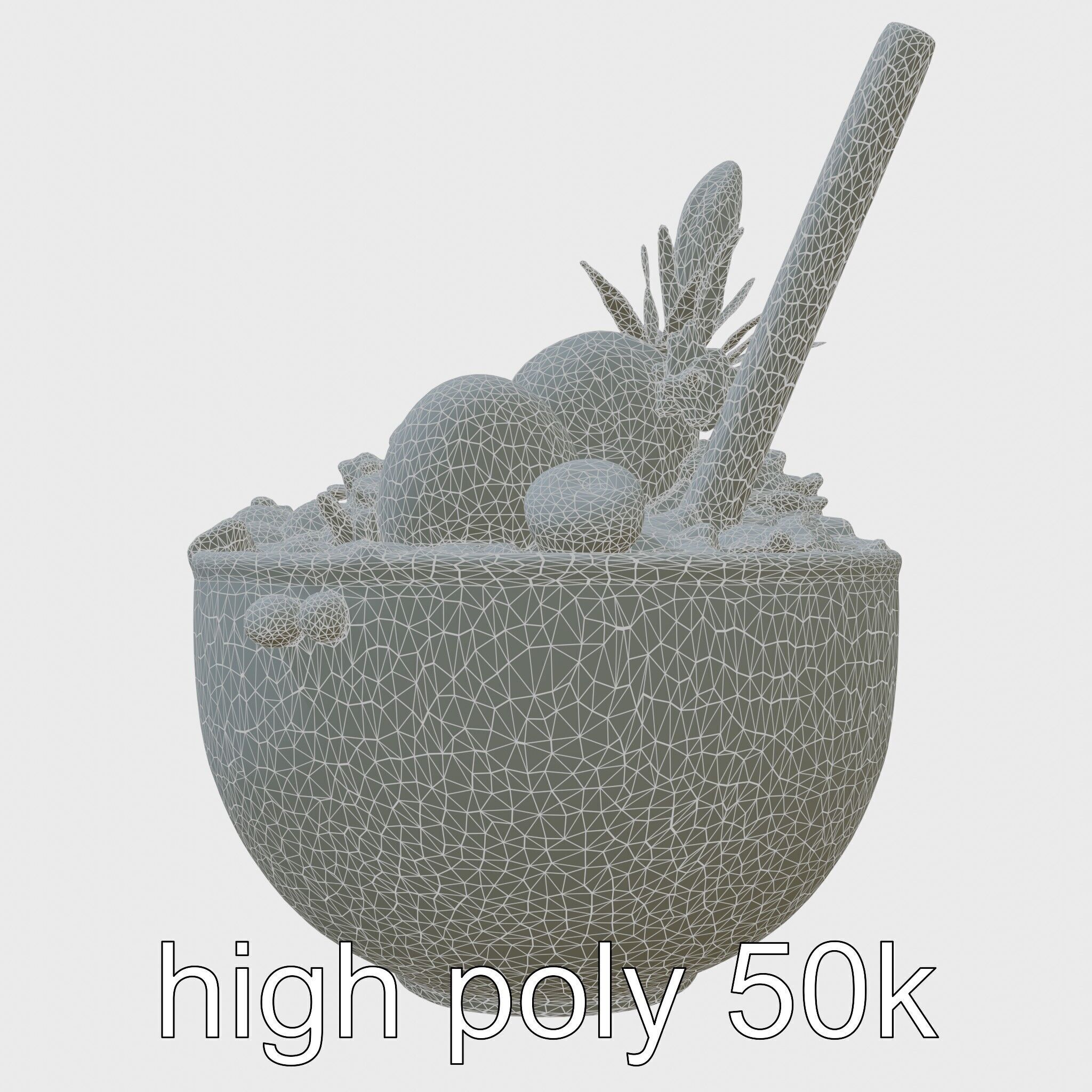 Tropical Smoothie Bowl 3D Model Pack Low-poly 3D model_23