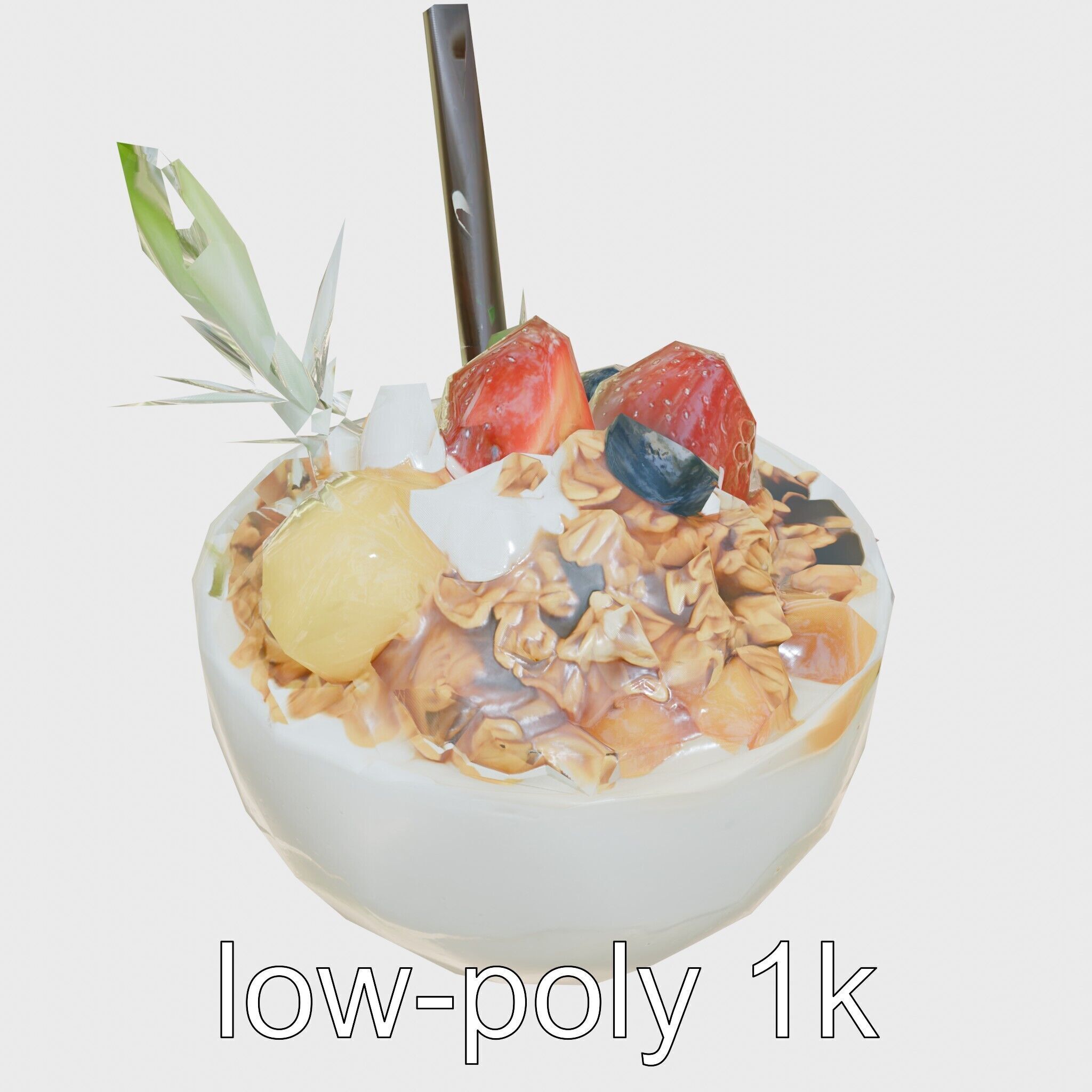 Tropical Smoothie Bowl 3D Model Pack Low-poly 3D model_13