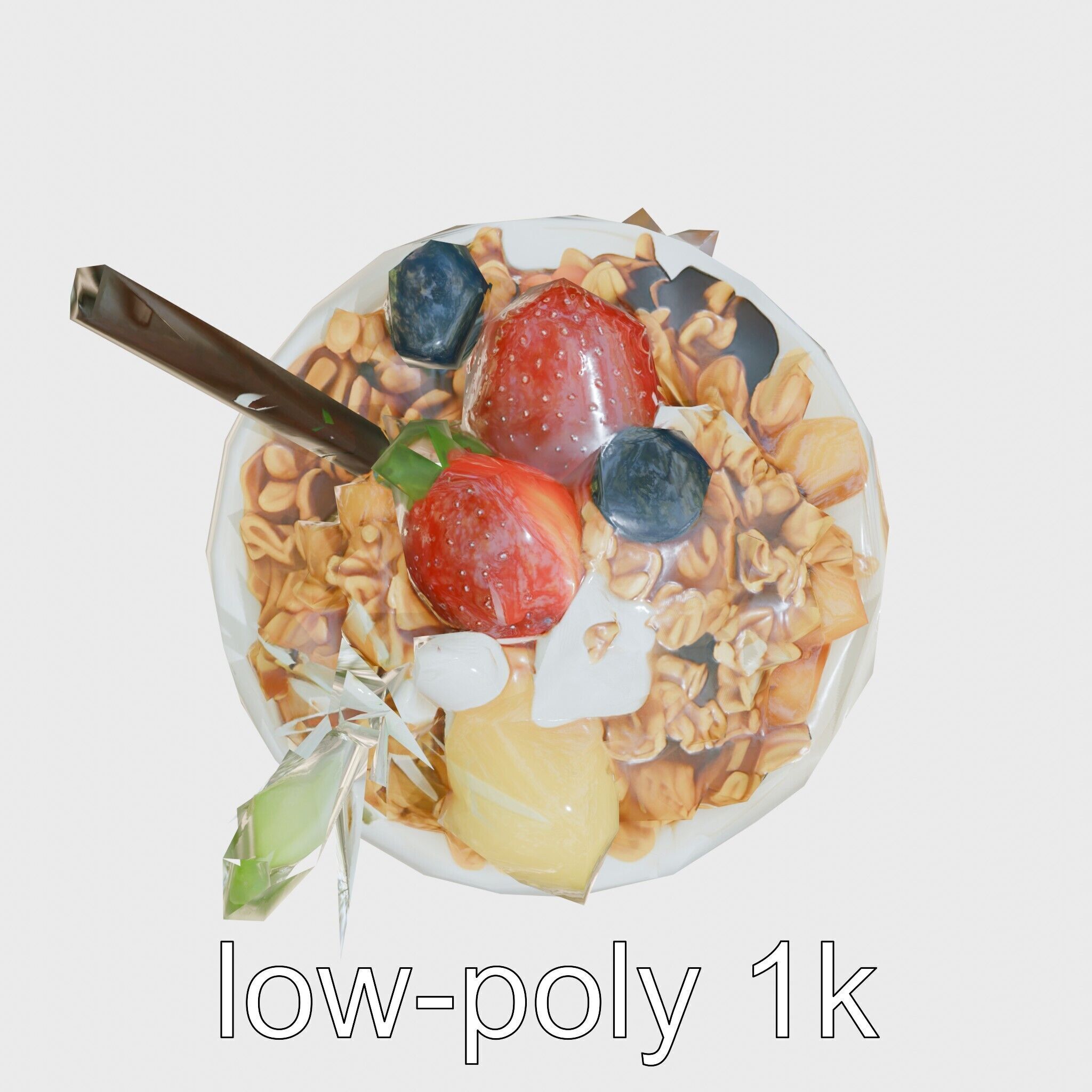 Tropical Smoothie Bowl 3D Model Pack Low-poly 3D model_33