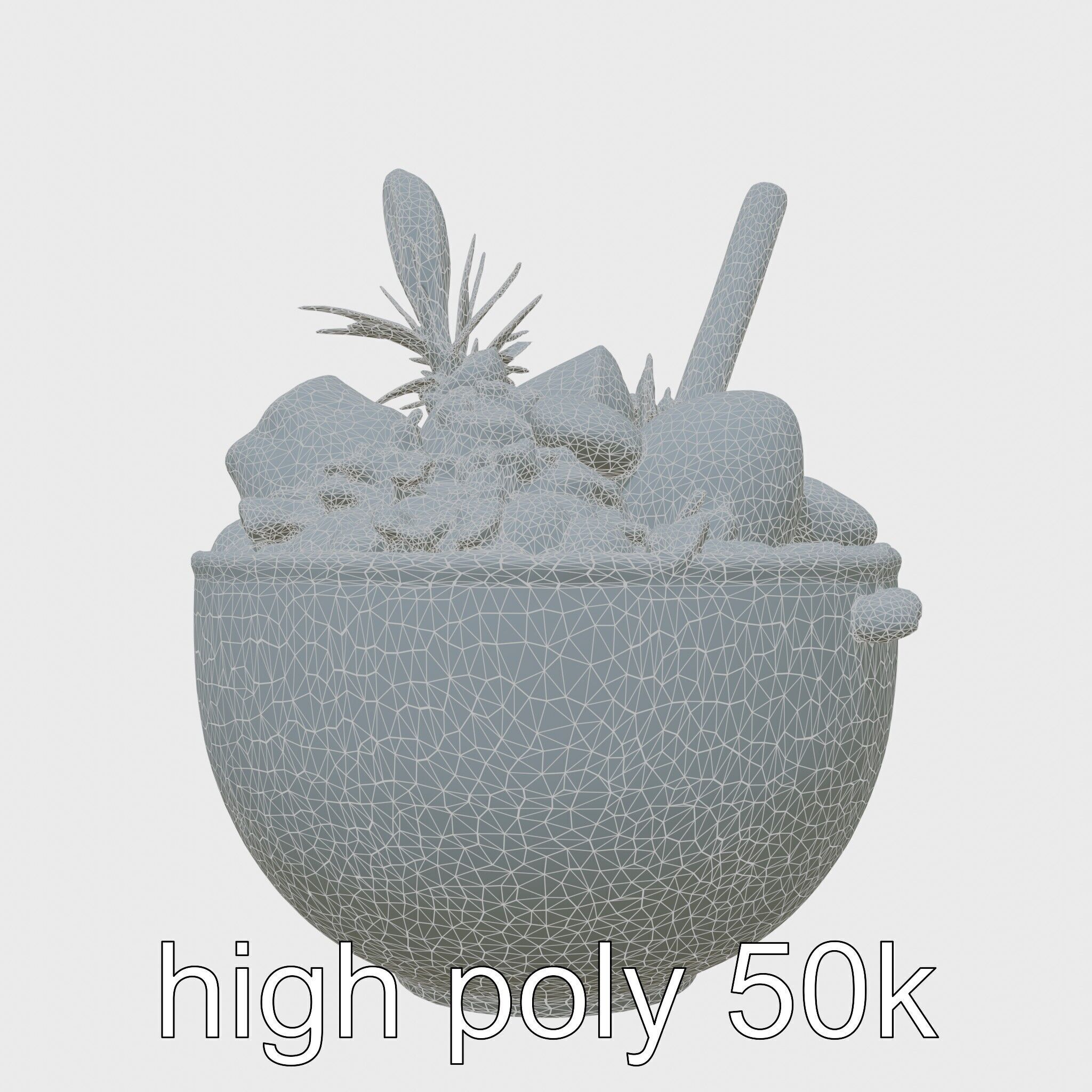 Tropical Smoothie Bowl 3D Model Pack Low-poly 3D model_24