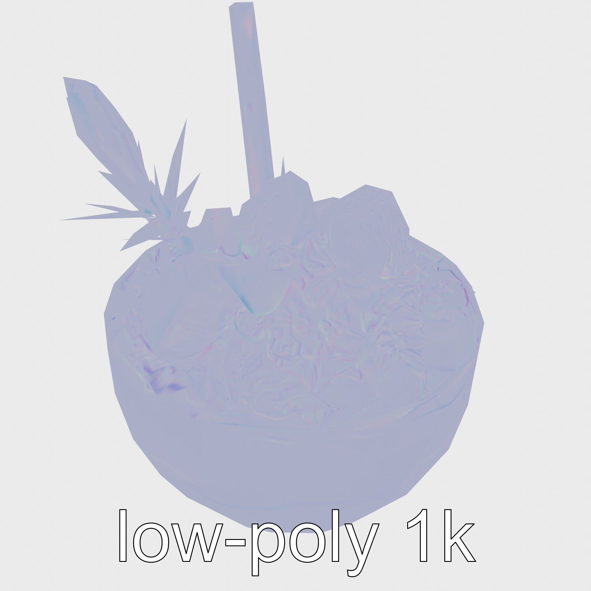 Tropical Smoothie Bowl 3D Model Pack Low-poly 3D model_14