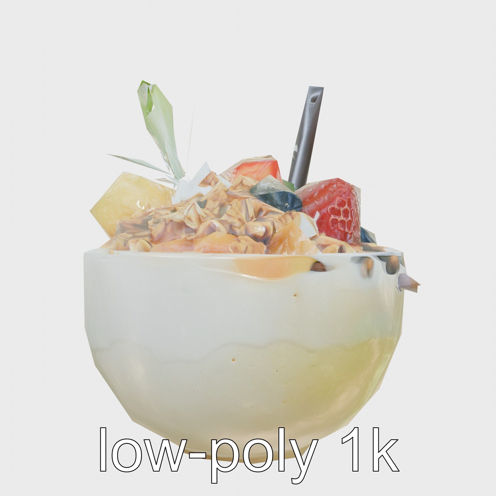 Tropical Smoothie Bowl 3D Model Pack Low-poly 3D model_29