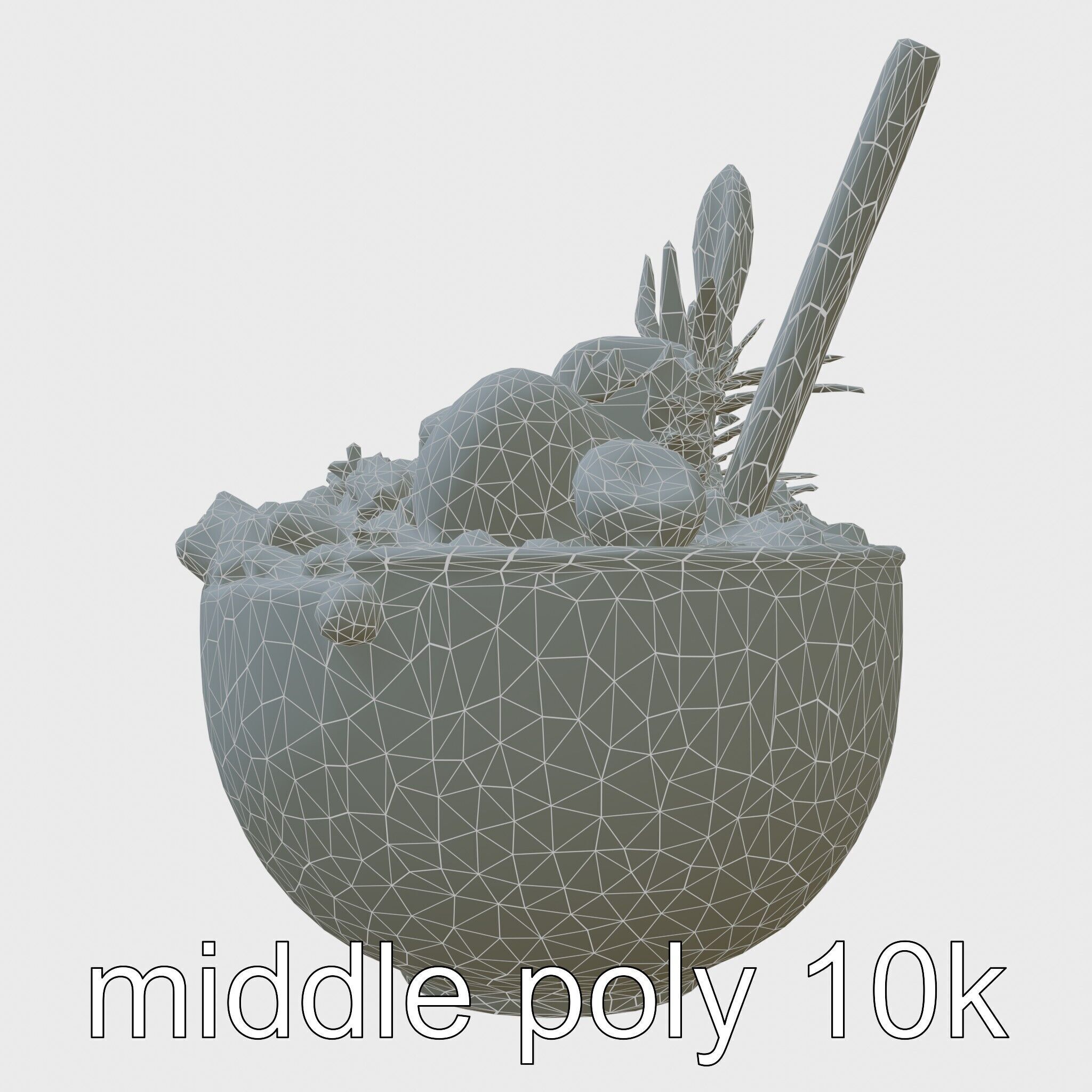 Tropical Smoothie Bowl 3D Model Pack Low-poly 3D model_9