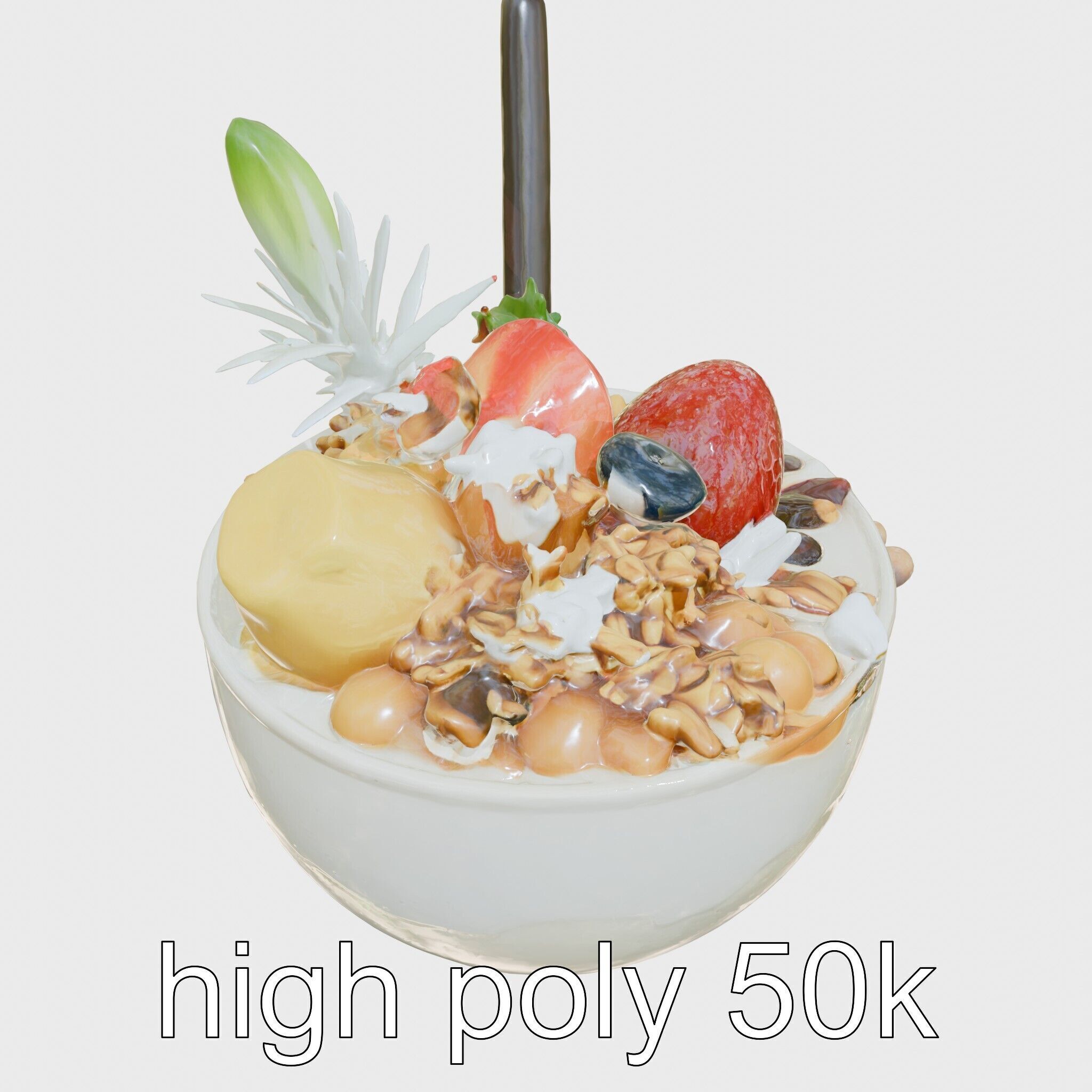 Tropical Smoothie Bowl 3D Model Pack Low-poly 3D model_27