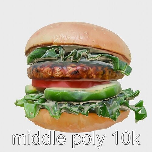 Veggie Burger Deluxe model pack Low-poly 3D model